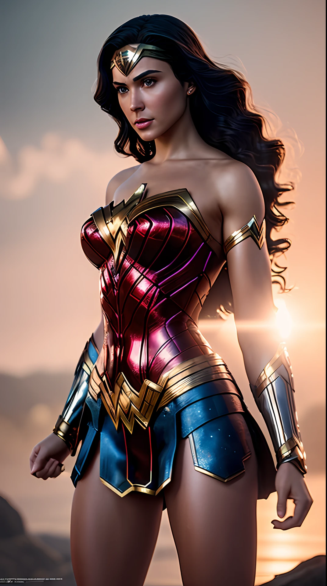 "Create a cinematic masterpiece photography piece in soft lighting and soft details that showcases a realistic and incredibly detailed rendering of Wonder Woman in an octane-driven 16k resolution. Incorporate trending Artstation aesthetics while utilizing the full potential of Stable Diffusion technology to produce a stunning and ultra-realistic final result."