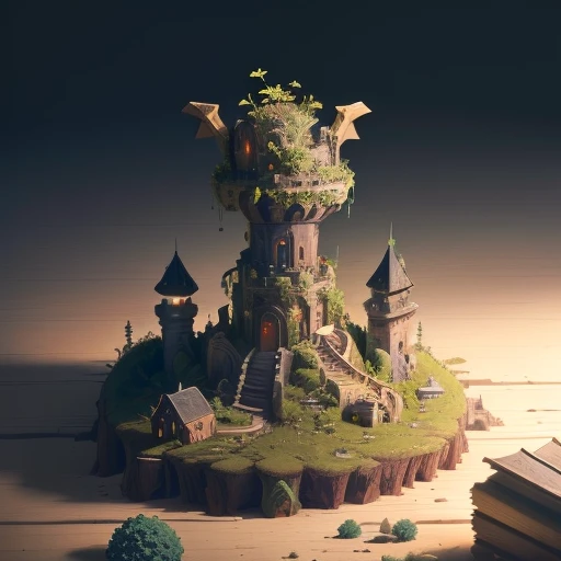 Anthill castle with plants
