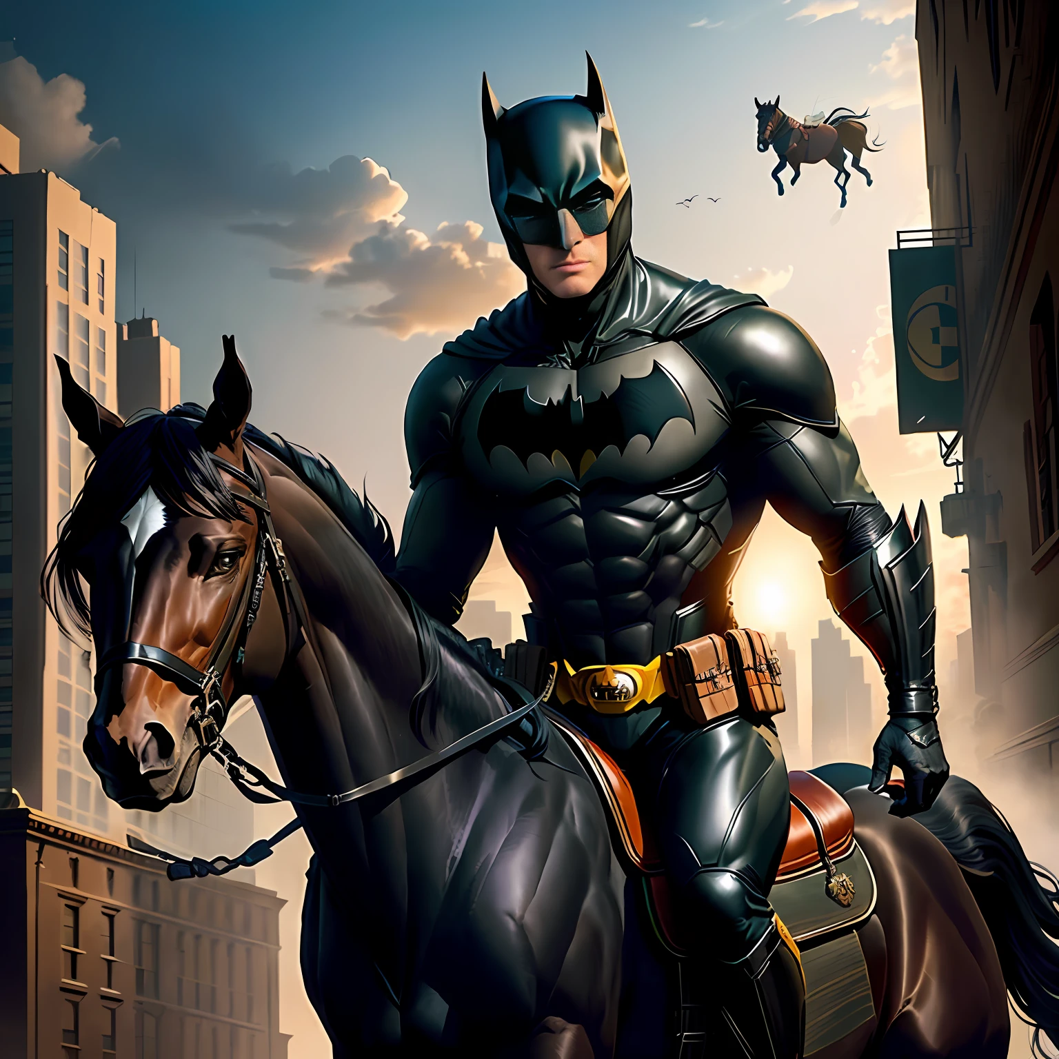 Batman rescues Catwoman.

User
Prompts with Batman riding on racehorse that I want to write in detail to save catwoman 

ChatGPT
Bruce Wayne, also known as Batman, was facing a mission of extreme importance. His beloved Selina Kyle, the intrepid Catwoman, was in danger and depended on the skill and cunning of the Dark Knight to be rescued. Determined to save her, Batman decided to employ an unusual approach, combining his urban dexterity with the grandeur and agility of a thoroughbred horse.

In his vast mansion, the Batcave, Batman meticulously contemplated the options available in his arsenal. After careful selection, he decided that only a horse of height could accompany him in this risky endeavor. His steady, determined gaze met the Horse of Destiny, a garruled black steed whose imposing beauty and strength made him a perfect match for the Dark Knight.

The Horse of Destiny, known for his dexterity and stamina, had already participated in numerous battles with Batman, becoming a faithful ally on the dangerous streets of Gotham City. His muscular paws were perfectly adapted to overcome obstacles and gallop with speed as Batman deftly balanced himself in his saddle.

The hero donned his signature costume, a black armor that camouflaged him in the shadows of the night. Prepared for the impending challenge, Batman skillfully rode the Horse of Destiny and headed to the spot where Catwoman had been captured. The bells of Wayne Tower echoed in his ear as he glided through the streets of the city, on a journey that felt like a perfectly choreographed dance between man and beast.

The horse showed his dexterity, leaping with agility over the roofs of the buildings, while Batman watched Gotham City from above, searching for any clues that would lead him to his beloved. The city was full of shadows and secrets, but Batman was a master at deciphering its riddles and finding his way even in the most adverse circumstances.

The roar of the Batmobile's engine and the sound of police sirens grew farther and farther away, replaced by the powerful gallop of the Horse of Destiny, which approached the villains' hideout. The street lights overshadowed the darkness, reflecting off the armor of the enemies, but Batman and his horse were ready to take on any challenge.

Anyway, they got to the spot where Catwoman was being held. Batman nimbly jumped out of the saddle and, with one swift movement, released his companion. Together, they faced off against the goons, proving to be a formidable and ruthless duo. The choreography of the fight unfolded with a rehearsed perfection, where each move was millimetrically calculated to neutralize the opponents.

At the end of the battle, Batman, Catwoman and the Horse of the

User
Okay, I liked the horse of fate but it's too long I need a text with 500 characters 

ChatGPT
Batman rode the Horse of Fate, a black steed of incredible dexterity. Combining strength and agility, the duo rode through the streets of Gotham City in search of Catwoman. The mighty gallop echoed through the shadows of the night as Batman watched the city from above, deciphering its riddles. They arrived at the villains' hideout, freed Catwoman, and masterfully faced the goons. Together, they formed a ruthless duo, securing victory. The Horse of Destiny was instrumental in this journey, being Batman's faithful ally in the mission to rescue his beloved.