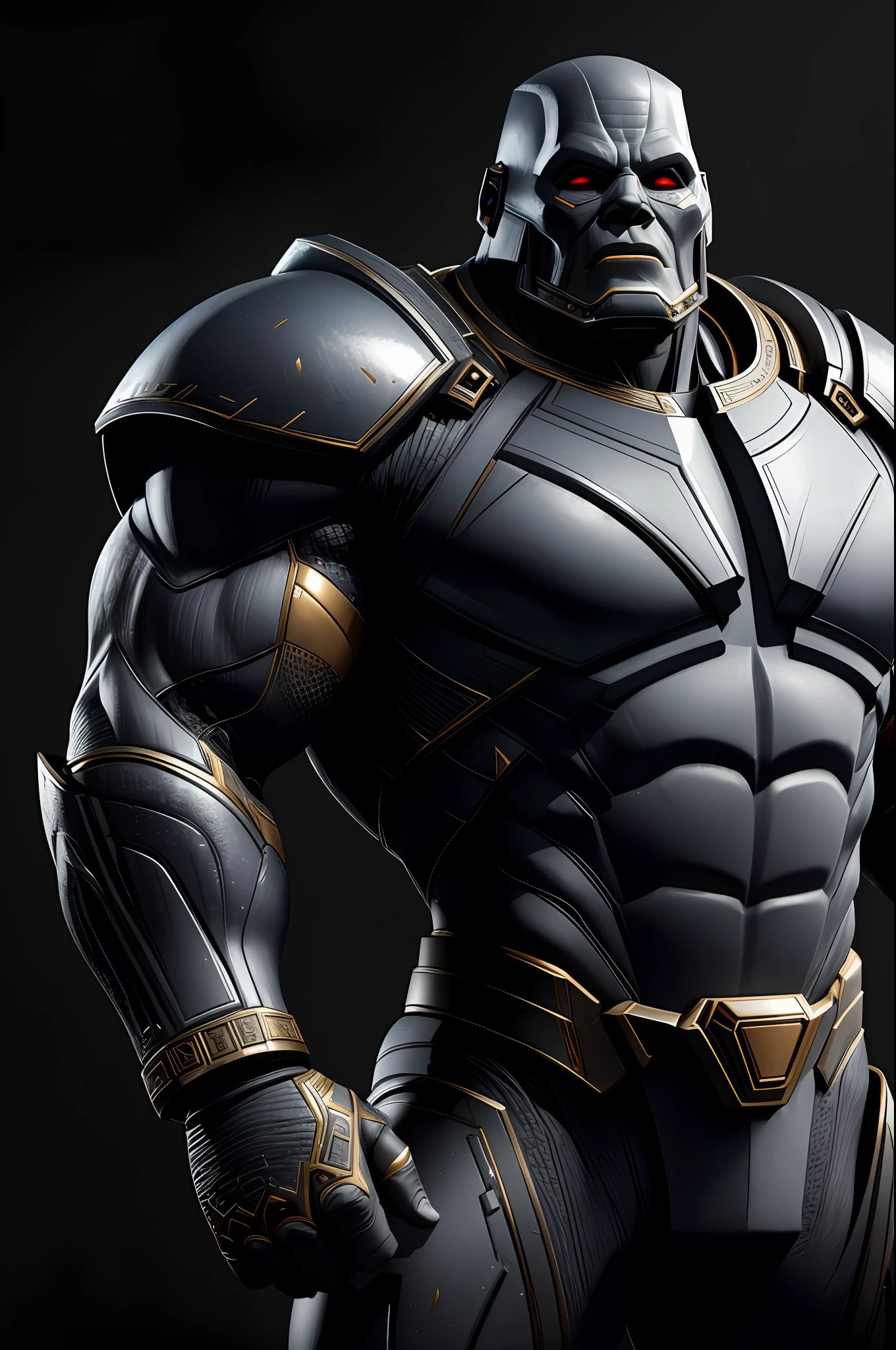 (8k, RAW photo, best quality, masterpiece:1.2), ultra detailed, official art, photo-realistic:1.37, upper body shot, DC Darkseid, film grain, action pose