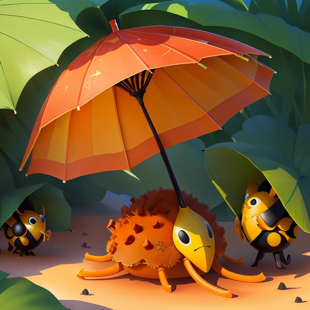 anthill with a summer umbrella on it