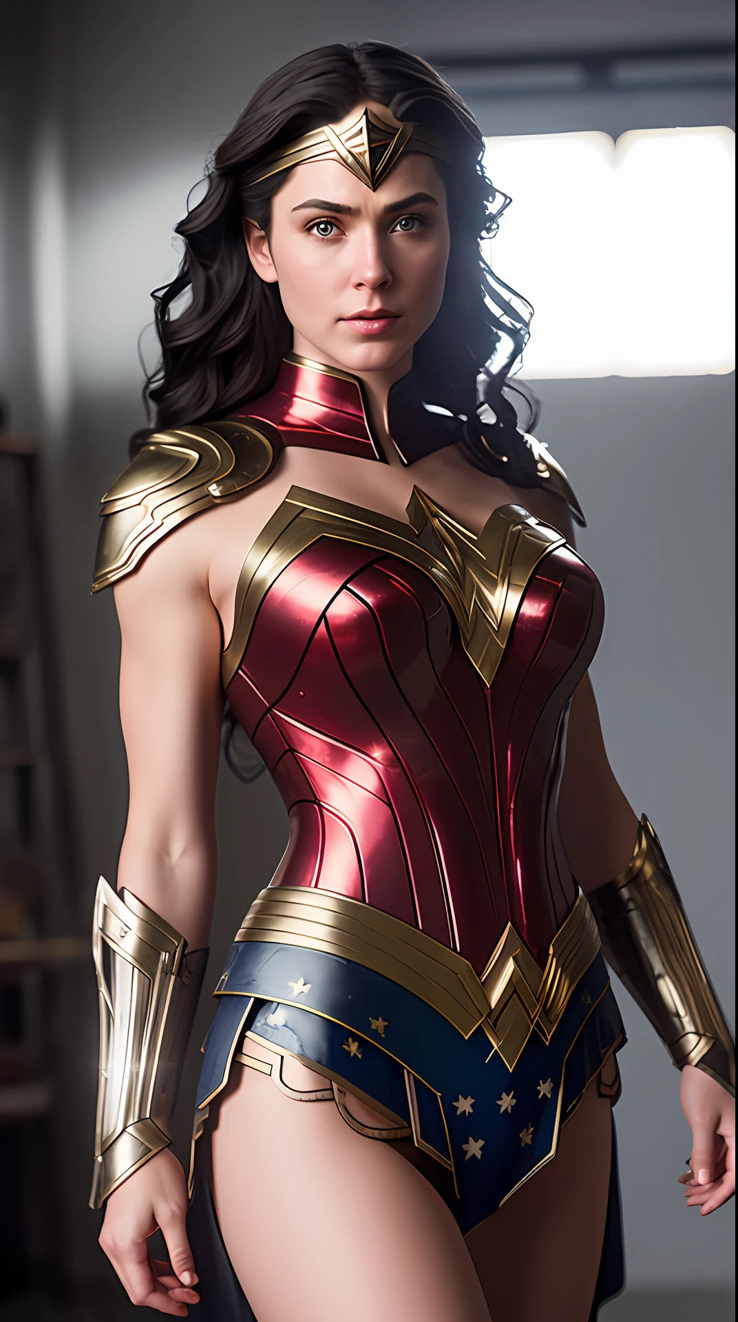 Cinematic soft lighting illuminates a stunningly detailed and ultra-realistic Wonder Woman Victorian-era armor that is trending on ArtStation. Octane is the perfect tool to capture the softest details of this 16k photography masterpiece