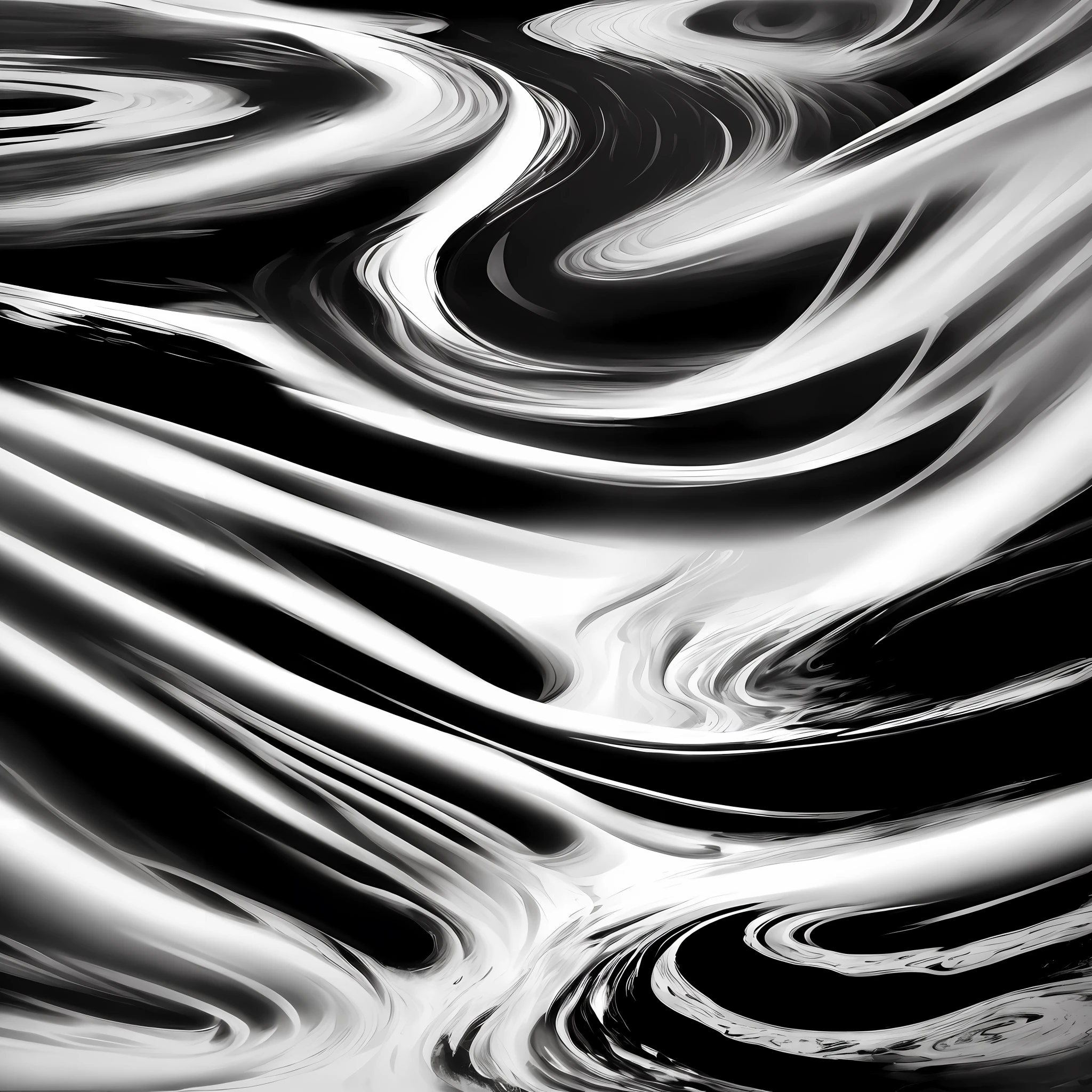 Abstract black and white river art