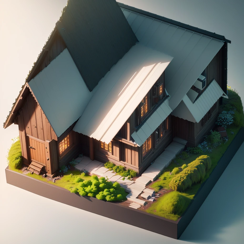sometric House, plain white background, (isometric 3D), (masterpiece), (very detailed CG unity 8k wallpaper), (best quality), (best illustration), (best shadow),
A lovely, mossy round apple hut
, octane rendering, ray tracing, ultra-detailed
