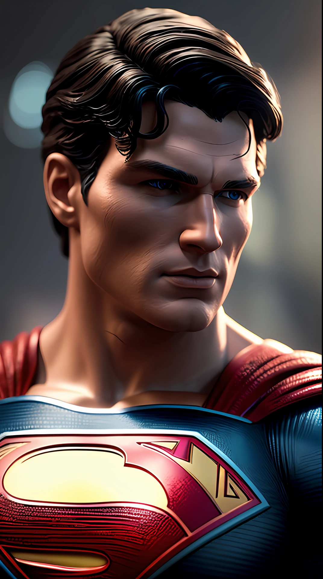 Cinematic soft lighting illuminates a stunningly detailed and ultra-realistic Superman that is trending on ArtStation. Octane is the perfect tool to capture the softest details of this 16k photography masterpiece