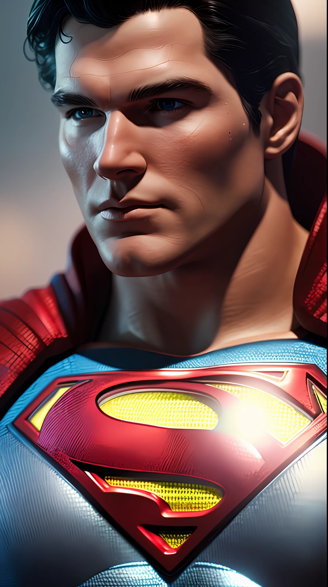 Cinematic soft lighting illuminates a stunningly detailed and ultra-realistic Superman that is trending on ArtStation. Octane is the perfect tool to capture the softest details of this 16k photography masterpiece