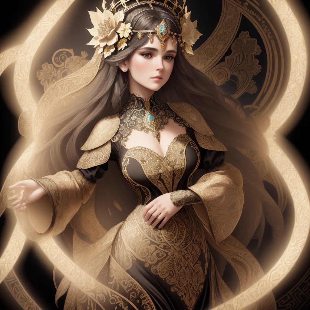 little fusion pojatti realistic steampunk, fractal isometrics details bioluminescens : a stunning realistic photograph italian character beautiful awesome with big white flowers tiara of wet bone structure, 3d render, octane render, intricately detailed, titanium decorative headdress, cinematic, trending on artstation | Isometric | Centered hipereallistic cover photo awesome full color, , hand drawn, dark, gritty, realistic mucha, klimt, erte .12k, intricate. hight definition , cinematic,Rough sketch, mix of bold dark lines and loose lines, bold lines, on paper , full body with velvet dress, humanoid, Full body