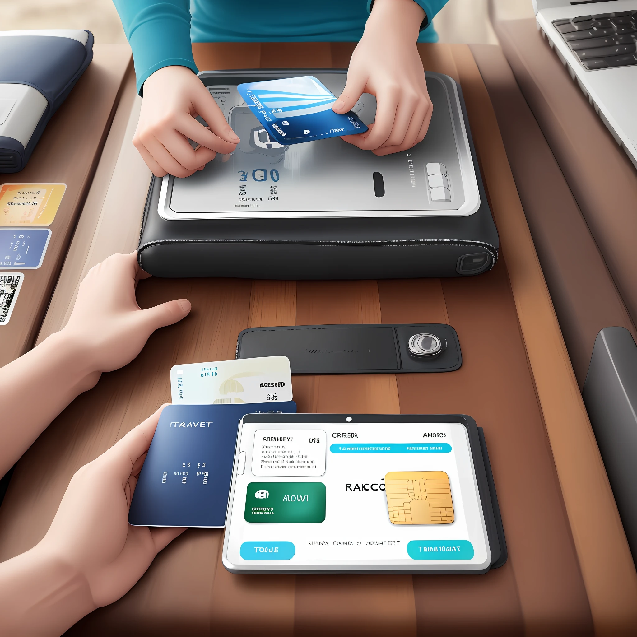Create travel cover and credit card with various colors