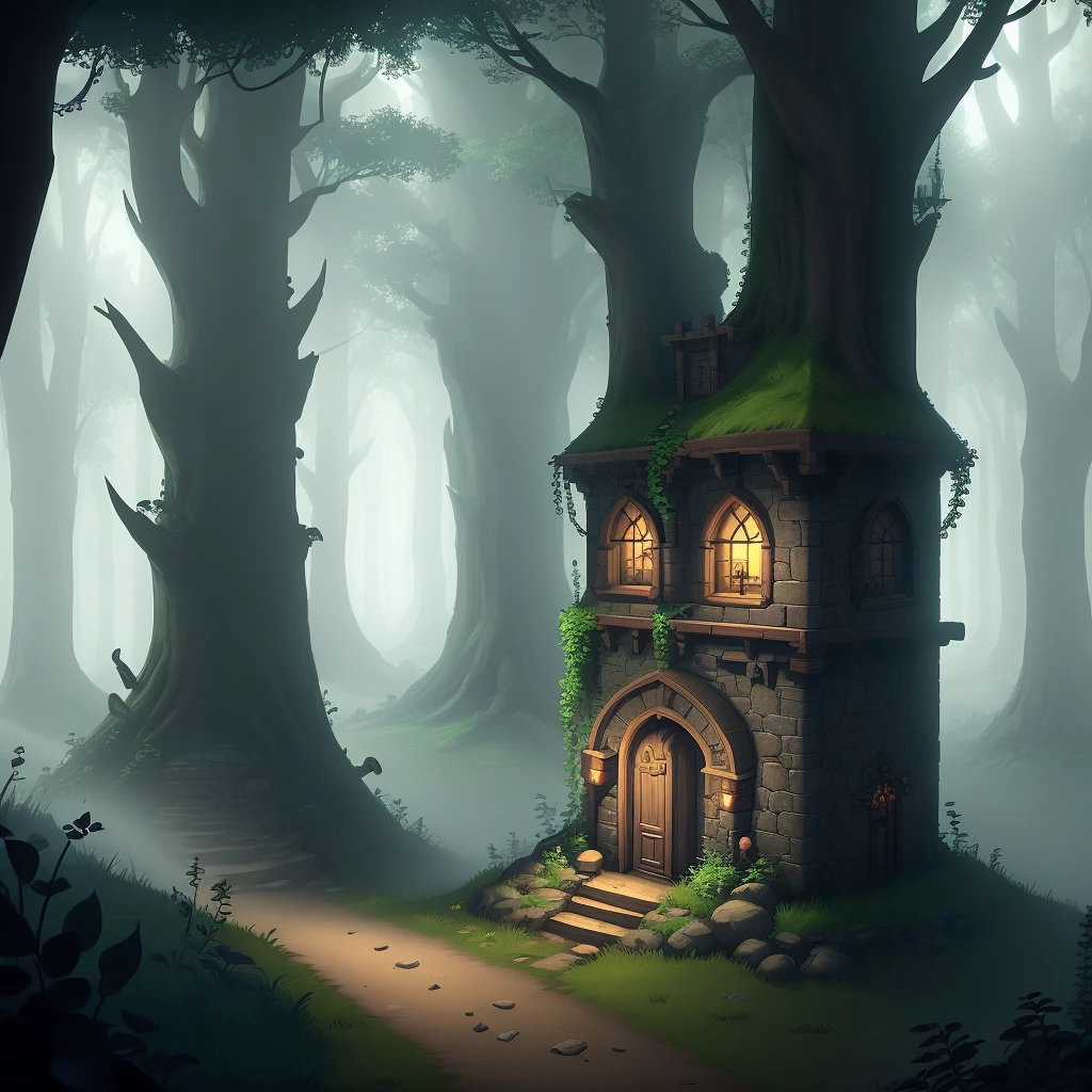 Dungeon, game design, exploration, puzzle solving, mystery, forest fog