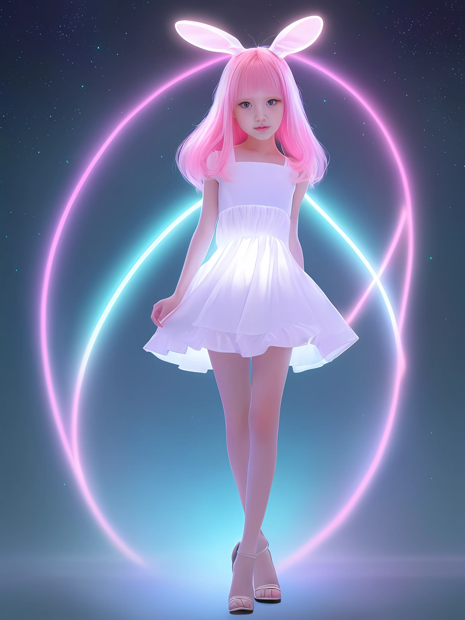 Realistic, high quality, young skinny rabbit face bunny lip girl,
(long black hair), long ears, (bangs: 1.2),
(girl with a bunny face, complex pink dress: 1.3), mischievous, smiling,
(abdomen: 1.3), (abs: 0.95), small breasts, (slender waistline: 1.3),
(natural light), volumetric lighting, minimalist background, bioluminescence, perfect anatomy, (full body, body in view: 1.5)
