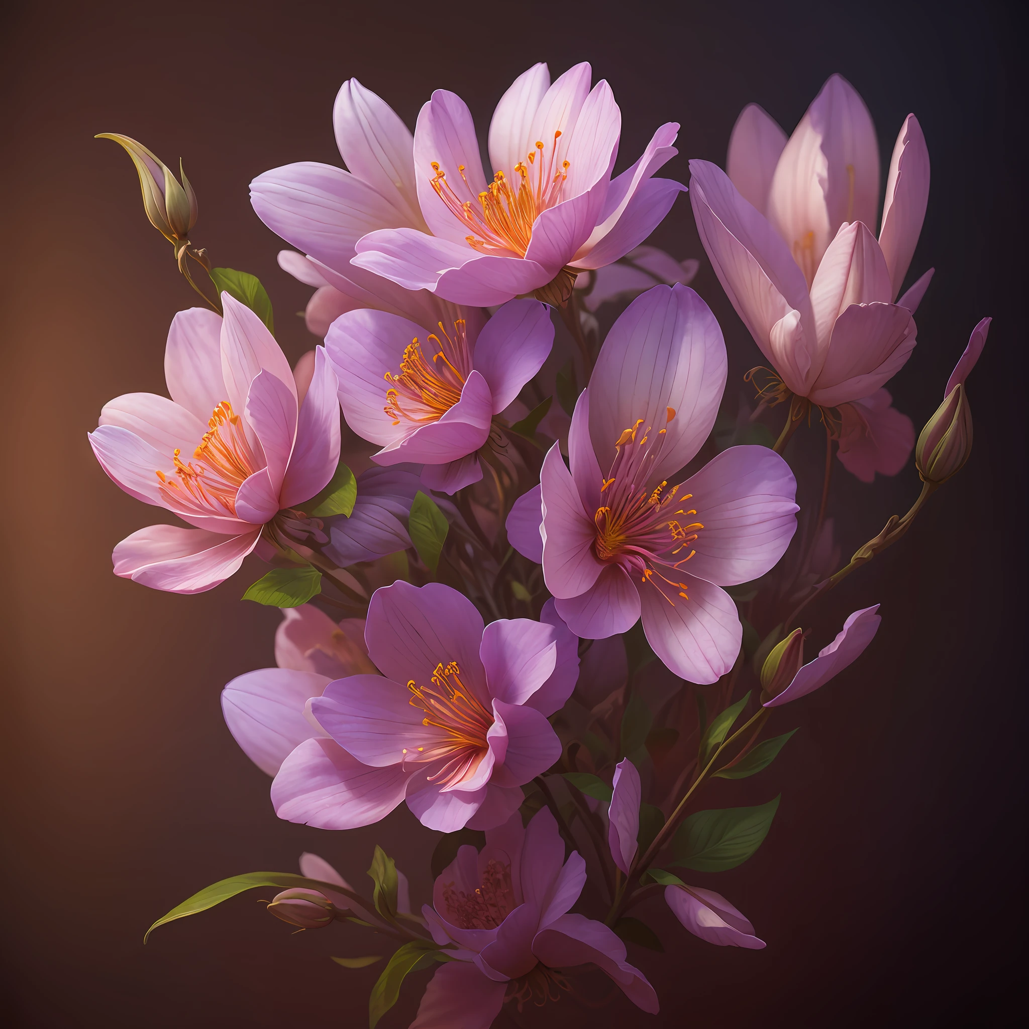 A flower by Casey Weldon, Olga Kvasha, Miho Hirano, hyperdetailed intricately detailed gothic art trending on Artstation triadic colors Unreal Engine 5 detailed matte painting, deep color, fantastical, intricate detail, splash screen, complementary colors, fantasy concept art, 8k resolution, gothic deviantart masterpiece, (dark shot:0.9), art by greg rutkowski and artgerm, soft cinematic light, adobe lightroom, photolab, hdr, intricate, highly detailed, lilac,