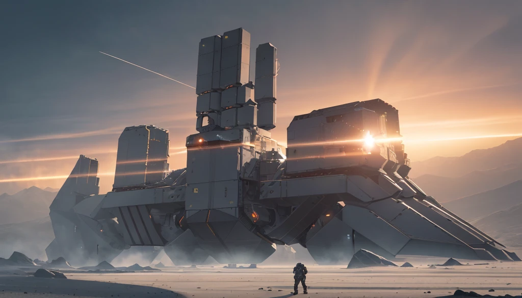 end of the world, ((Extreme Wide Shot)), Tone Mapping, Dramatic Lighting, (8k resolution), 8k, 8kres, Chain, best composition, landscape, robot, spacecraft,
