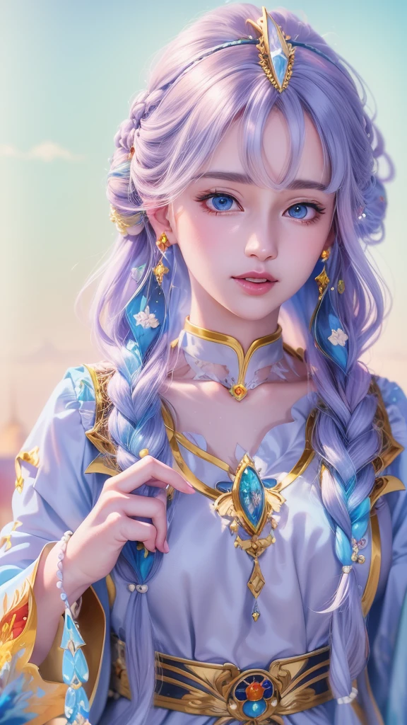 a close up of a person with long hair wearing a dress, beautiful anime portrait, beautiful anime girl, beautiful anime style, artwork in the style of guweiz, fantasy art style, beautiful anime art style, beautiful character painting, portrait knights of zodiac girl, ((a beautiful fantasy empress)), beautiful anime woman, anime girl with cosmic hair, stunning anime face portrait