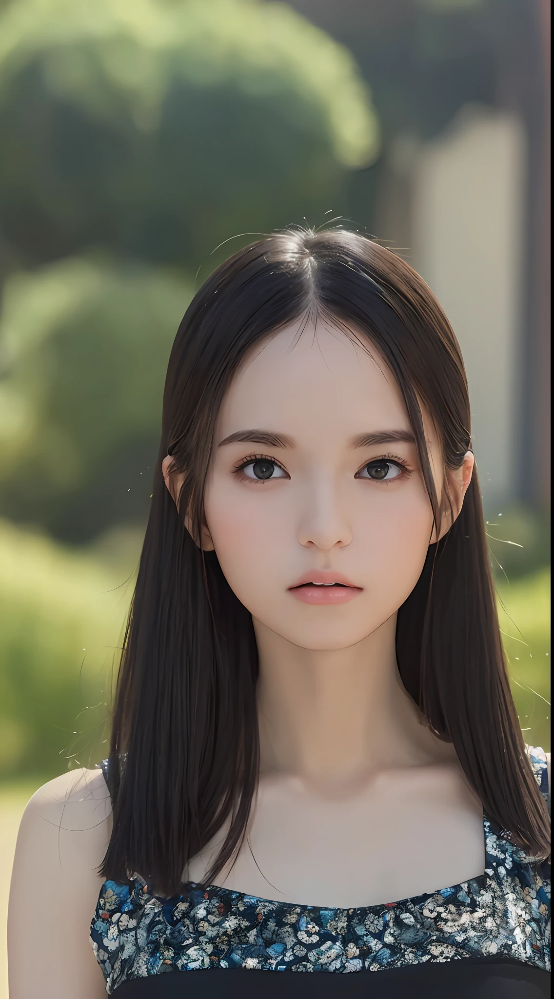 ((Best Quality, 8k, Masterpiece: 1.3)), Full Body, Focus Clear: 1.2, Outstanding Style: 1.4, Slender Abs: 1.2, ((Black Hair, Big: 1.2)), Black Tank Top, Highly Detailed Face and Skin Texture, Detailed Eyes, Double Eyelids