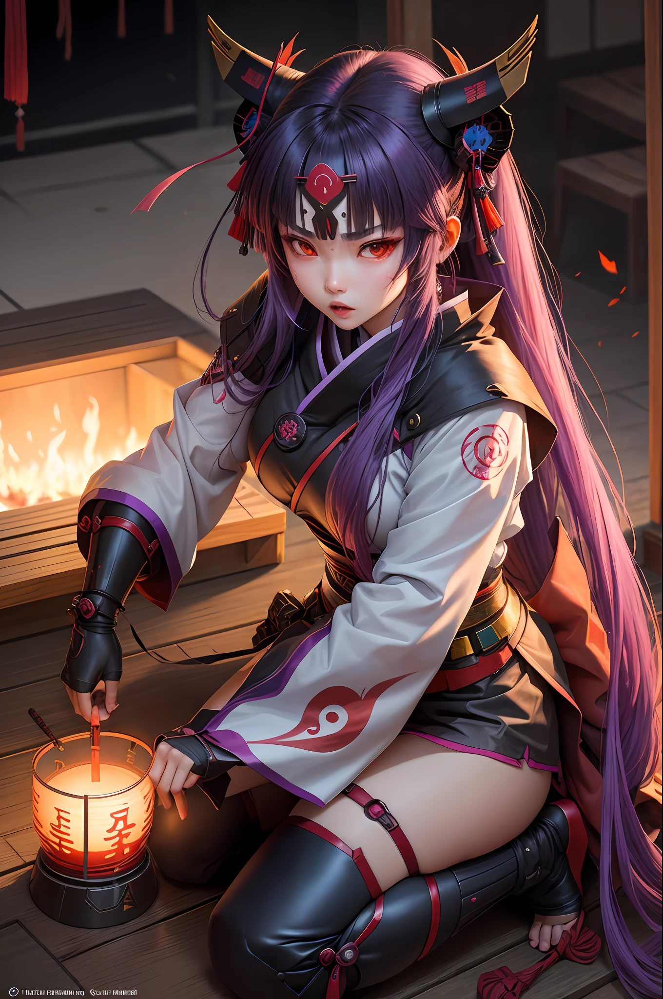 Being the Daughter of the original CyberSamurai as Ayame Chō Dawn's the mantle as she woke for The Fang Society Spilling blood and Destroying the name as she Has lost all Remorse for everything as she now only wants to kill.