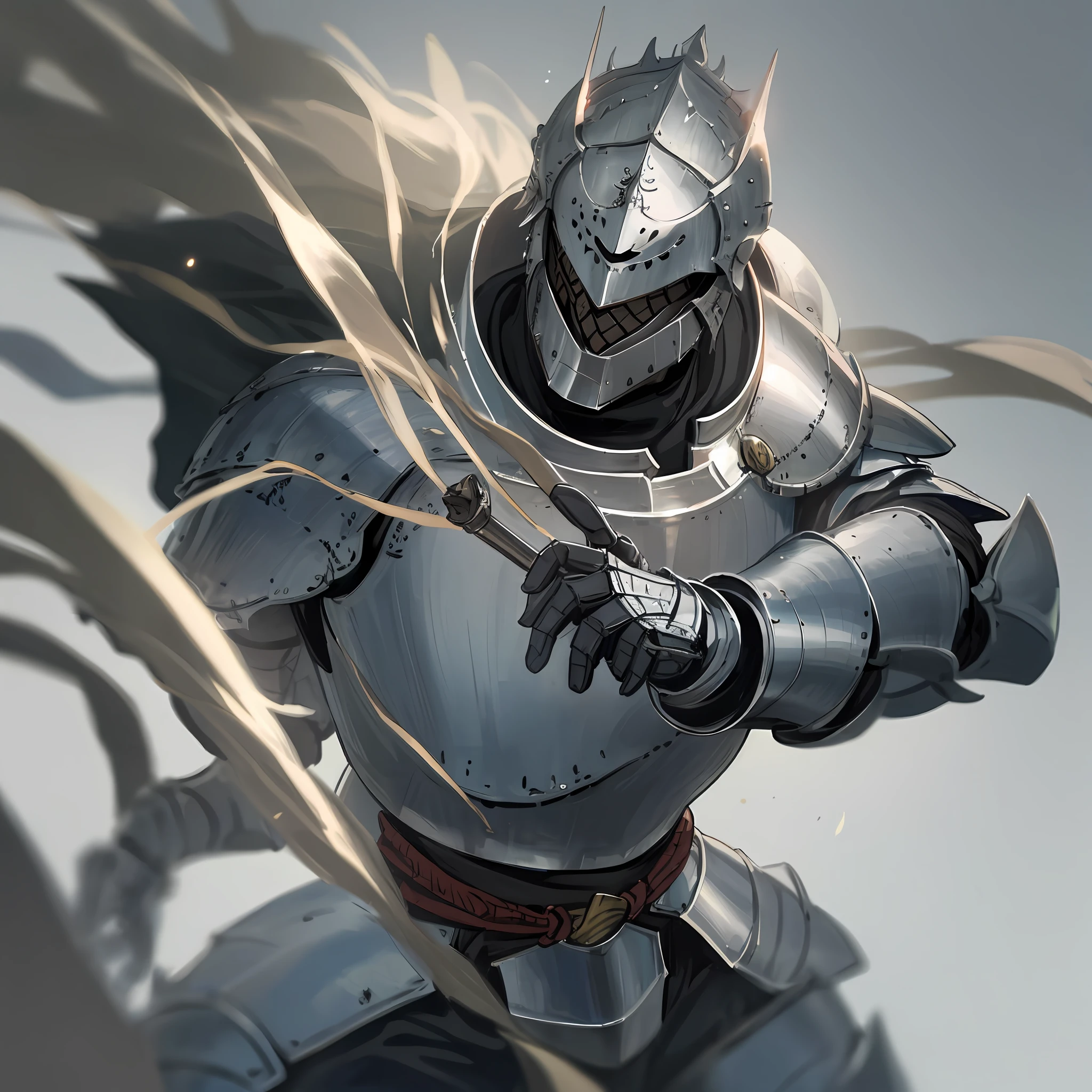 A very realistic male character, in armor, very powerful