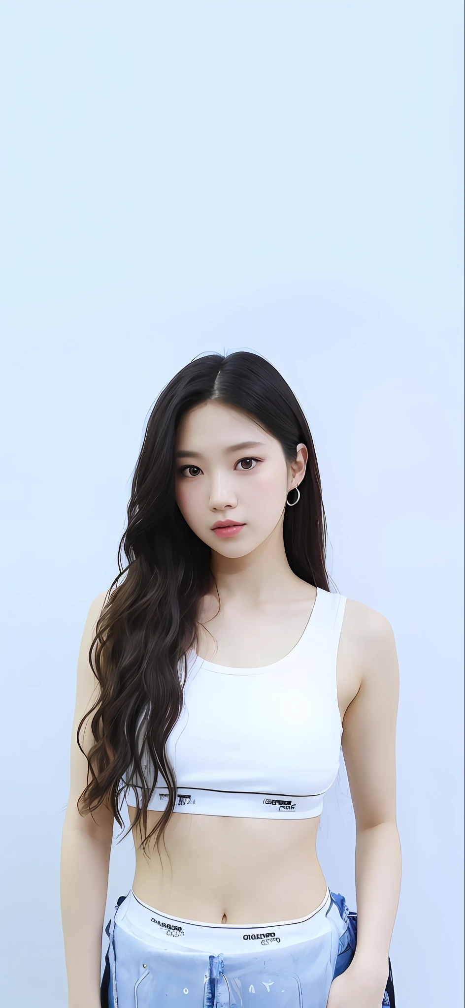 a close up of a woman with long hair wearing a white top, jaeyeon nam, portrait of jossi of blackpink, jinyoung shin, portrait of female korean idol, heonhwa choe, lee ji - eun, lee ji-eun, taejune kim, jossi of blackpink, blackpink jennie, korean artist, park ji-min, jiyun chae