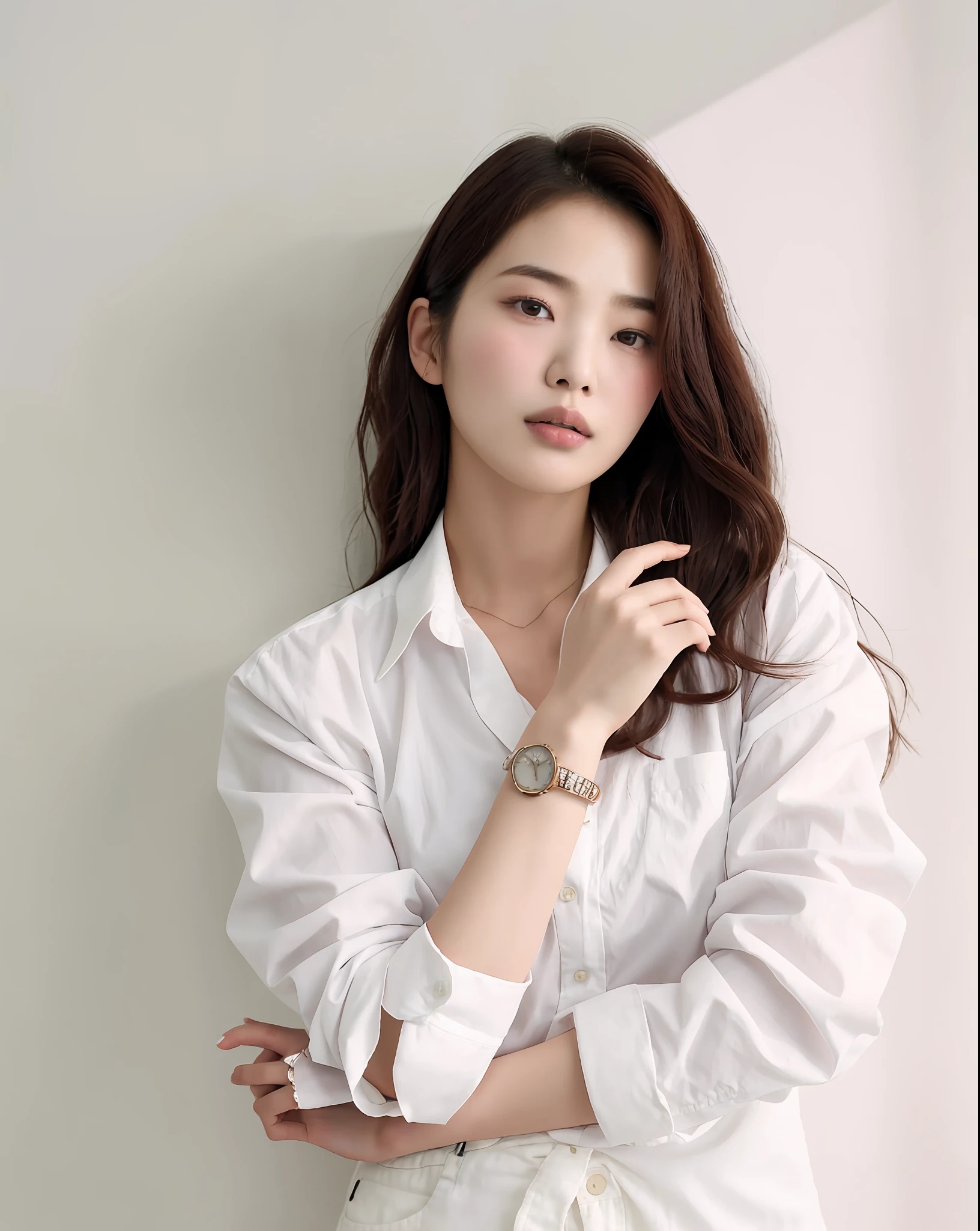araffe woman in white shirt and jeans posing for a picture, song hye - kyo, beautiful south korean woman, female actress from korea, korean women's fashion model, gorgeous young korean woman, beautiful young korean woman, bae suzy, cute korean actress, heonhwa choe, korean woman, korean artist, lee ji-eun, lee ji - eun