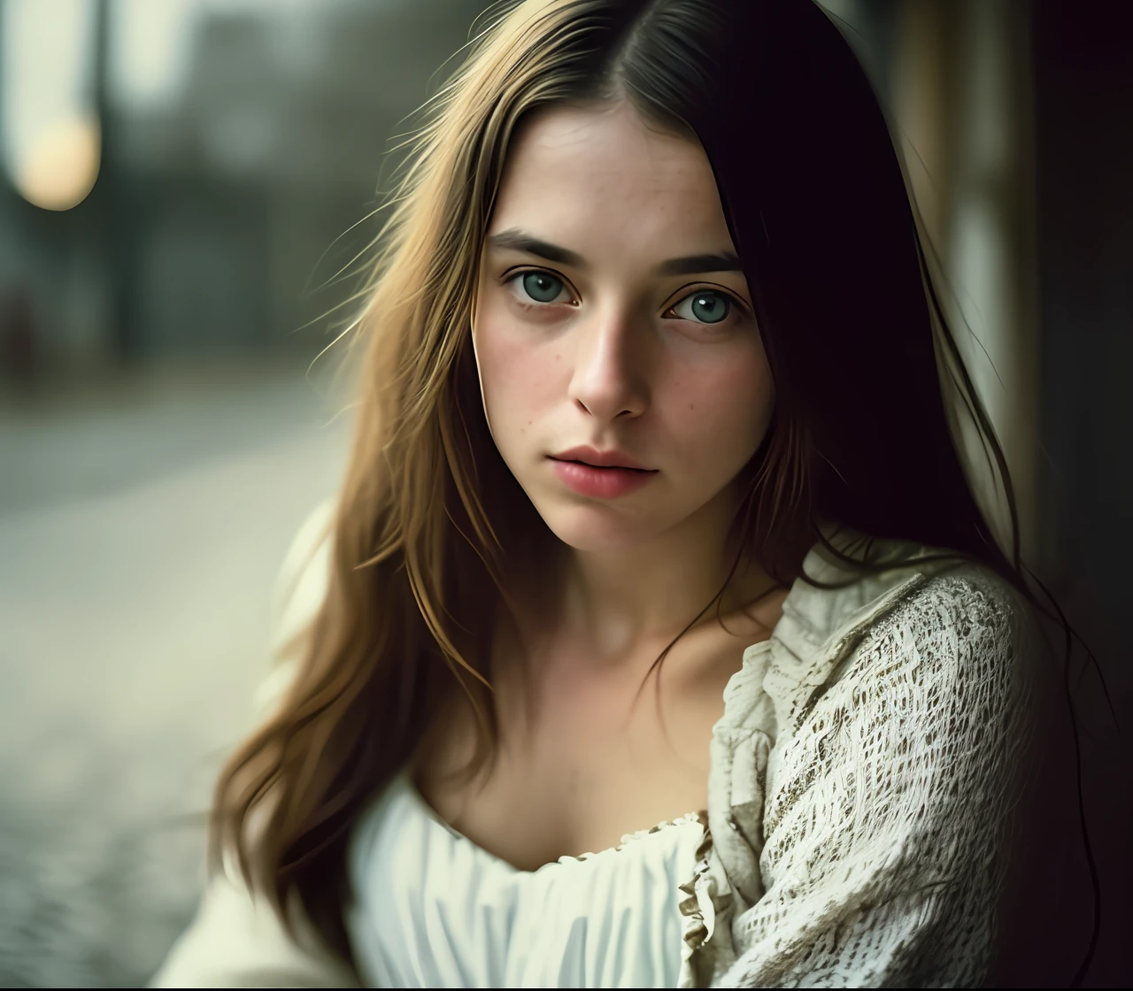 solo portrait photo of a real life girl 30 years old 
dark fantasy background, charming smirking
by Ando Fuchs and Julius Horsthuis ultra realistic highly detailed intricate photorealistic analog style photograph sharp focus on eyes, cinematic lighting