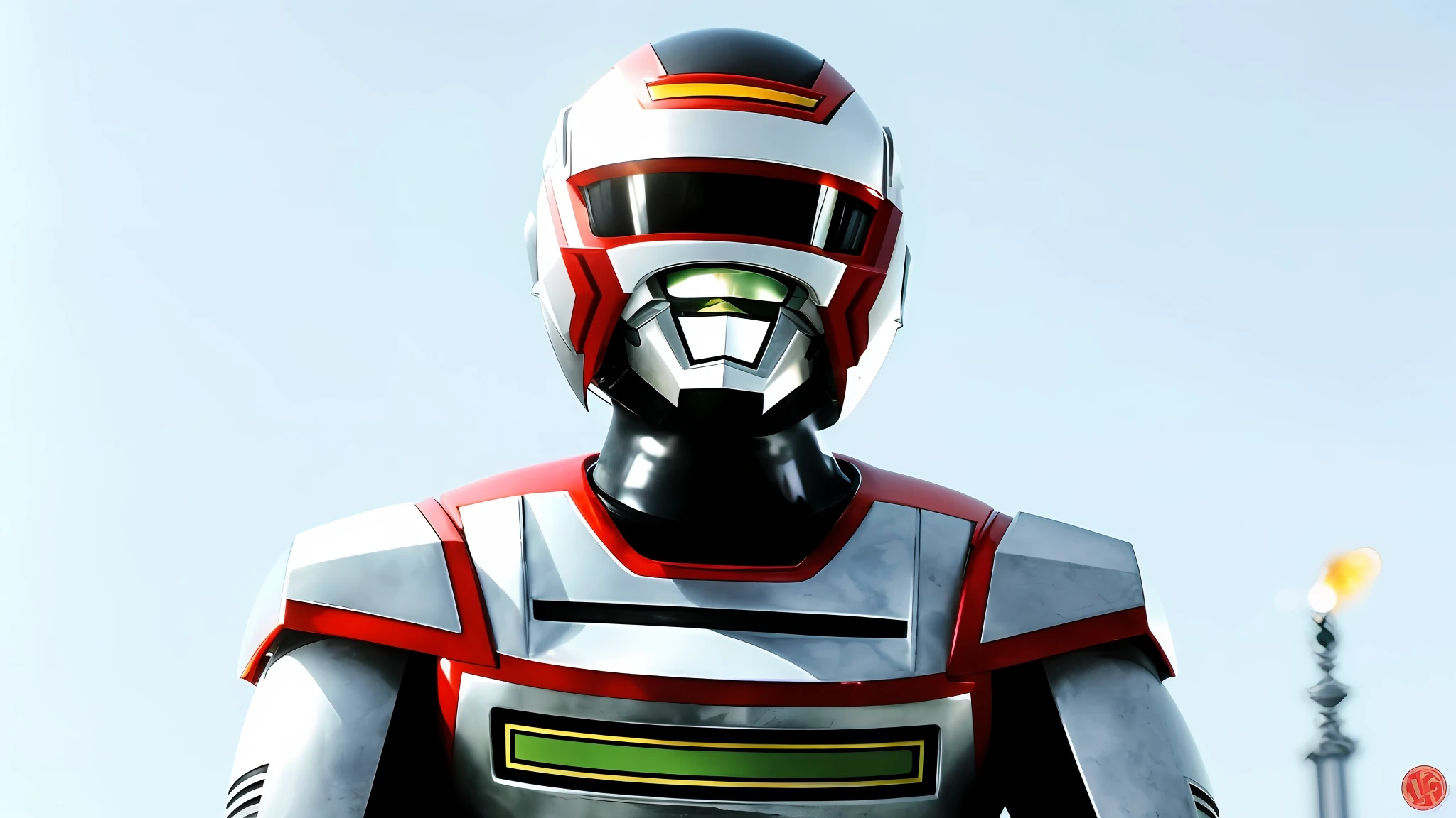 there is a statue of a man in a helmet and a helmet, tokusatsu, zordon from power rangers, fourze, kamen rider character, the secret seventh power ranger, mazinger, inspired by Yasutomo Oka, kamen rider, getter robo, umanosuke iida, movie still of a cool cyborg, power ranger, high fantasy kamen rider