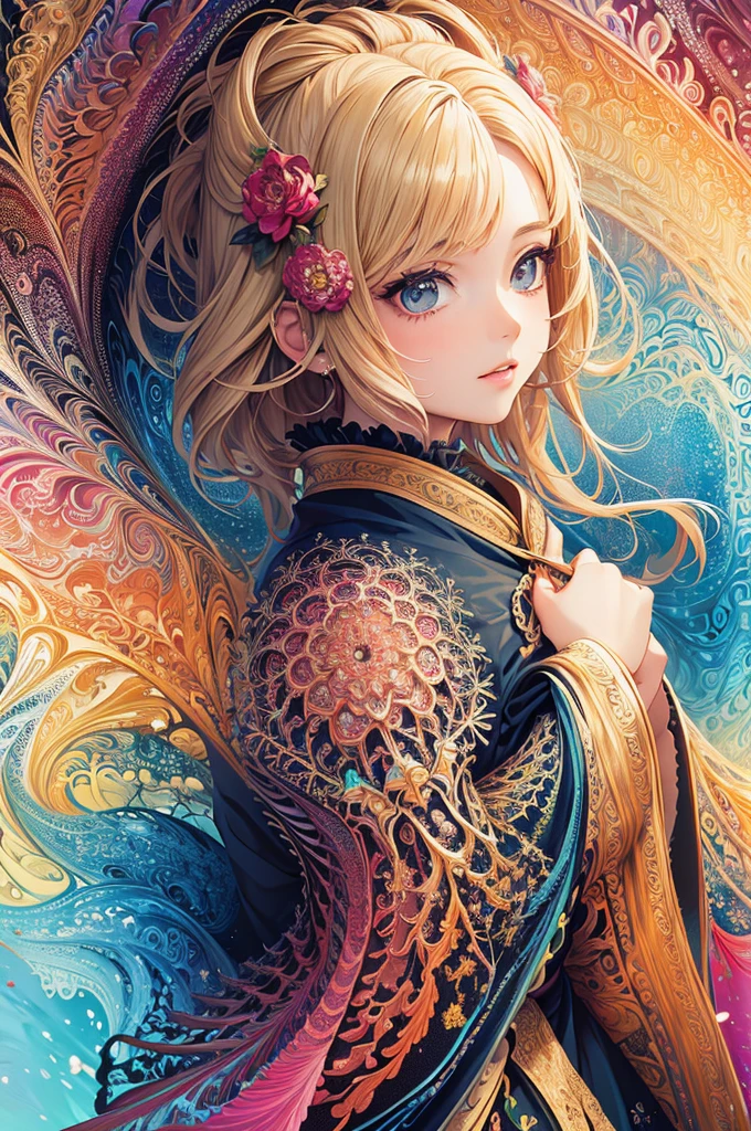 (masterpiece, top quality, best quality, official art, beautiful and aesthetic:1.2), (1girl), extreme detailed,(fractal art:1.3),colorful,highest detailed