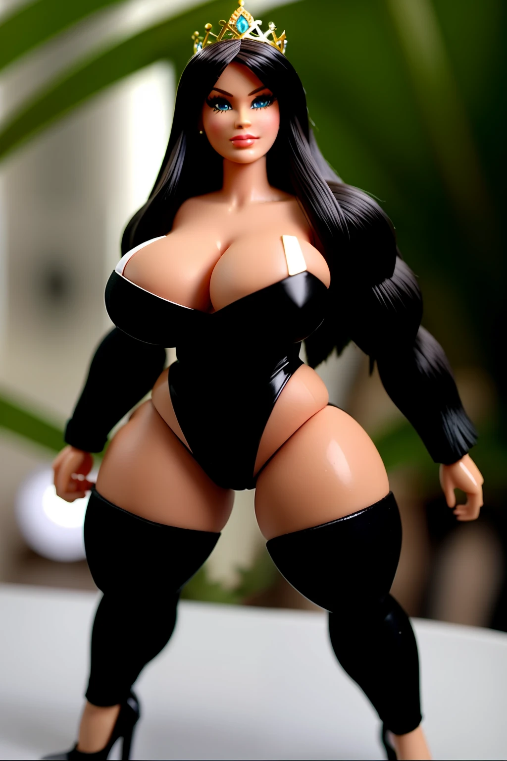 King Kong Barbie, with its large muscles, has a body ten times wider than its head