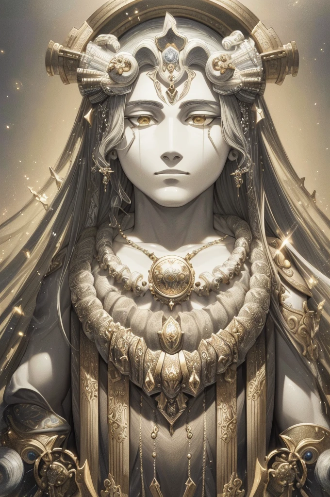 portrait, front view, poseidon god ultra detailed, highly detailed, extremely detailed, symmetrical features, extremely symmetric, symmetrical balance --s 1000