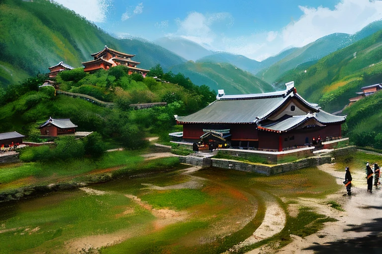 Hakka Tulou scenery mountain combination