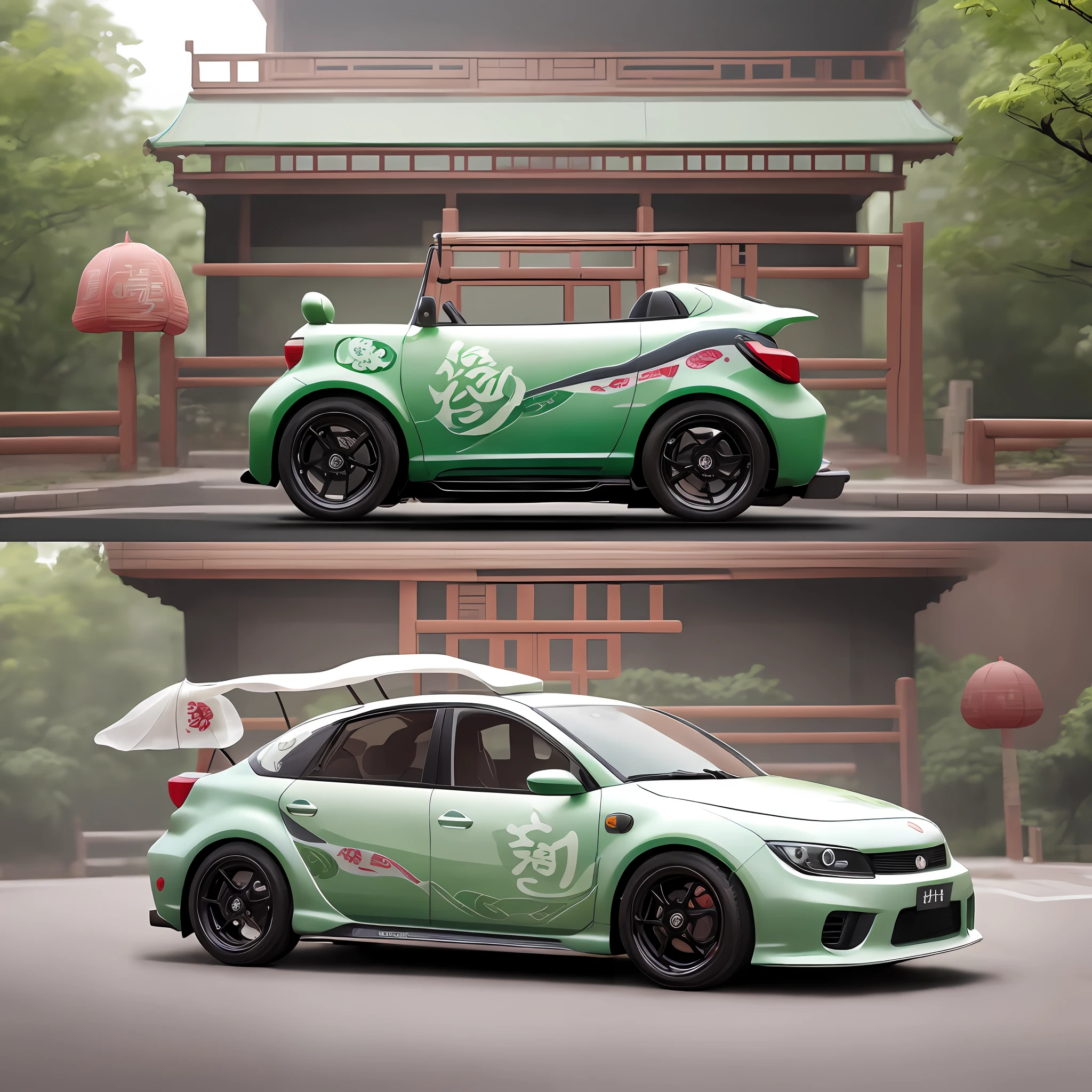 Zongzi car, HD, background city street, zongzi