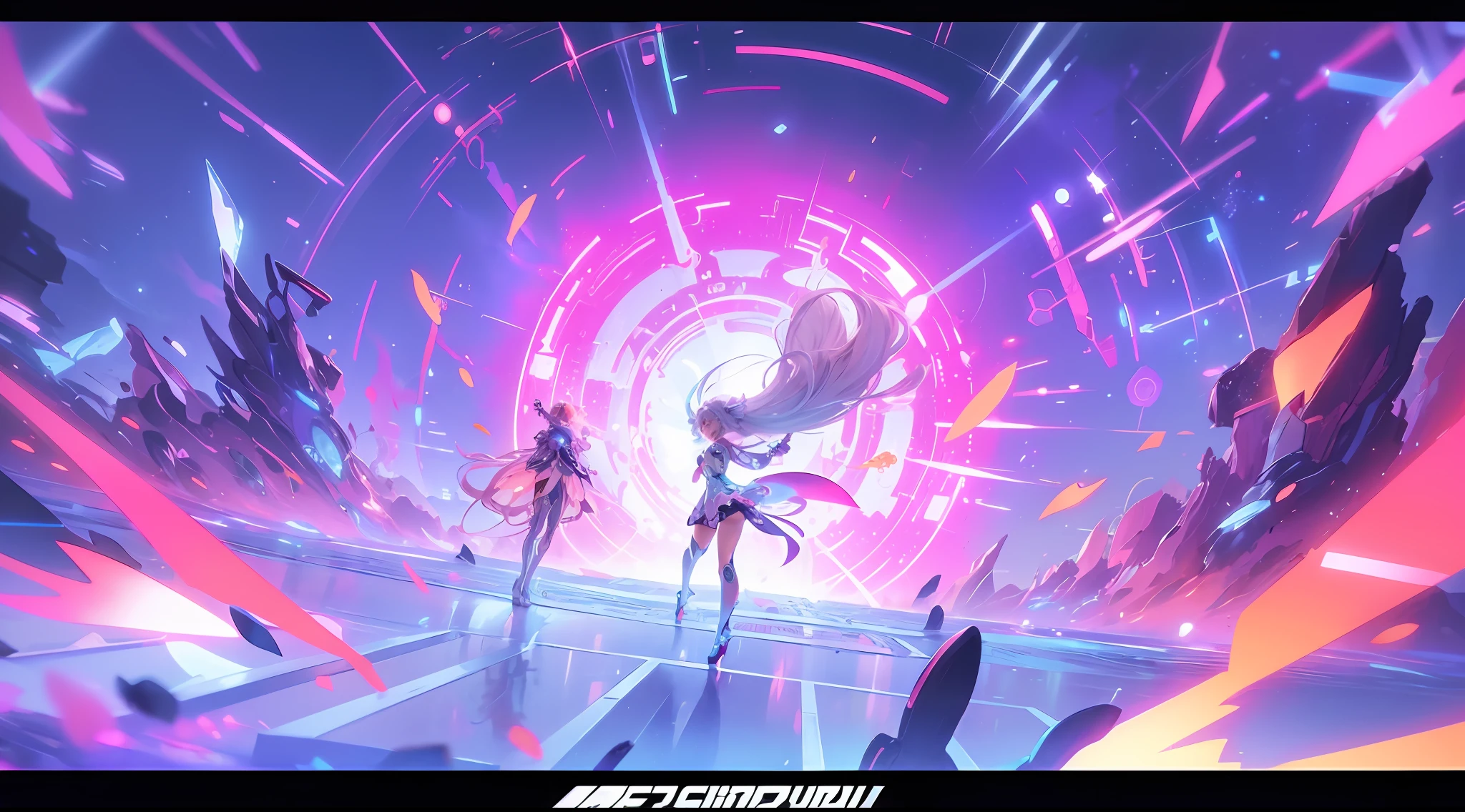 anime girl in a futuristic space with a pink light, metaverse concept art, digital cyberpunk anime art, rossdraws cartoon vibrant, trending on cgstation, digital cyberpunk - anime art, trending on artstation pixiv, anime cyberpunk art, official artwork, cyberpunk art style, cyberpunk anime art, rossdraws global illumination, rossdraws and jazza, cyberpunk vibes