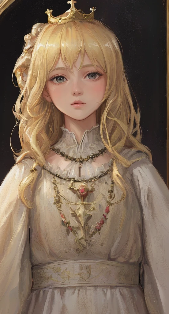 ((art level: 1.3 + ultra-high image quality + realistic rendering: 1.2) + (fine painting + delicate depiction + realistic depiction)),
(Wearing a crown: 1.5, blonde male, (gorgeous crown + radiance: 1.3), royal robes: 1.2).
