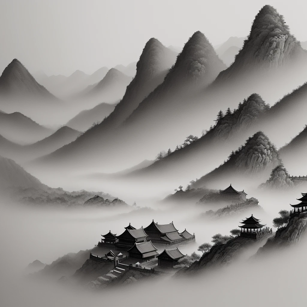 Chinese ink painting, landscape