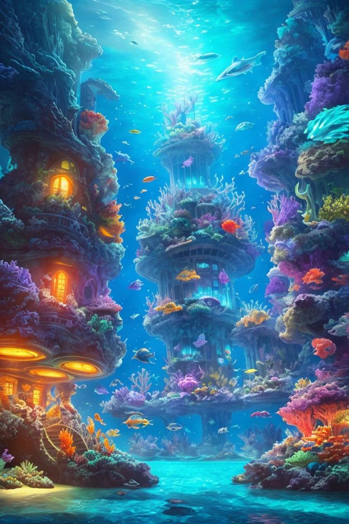 The house under the sea has dogs and cats.