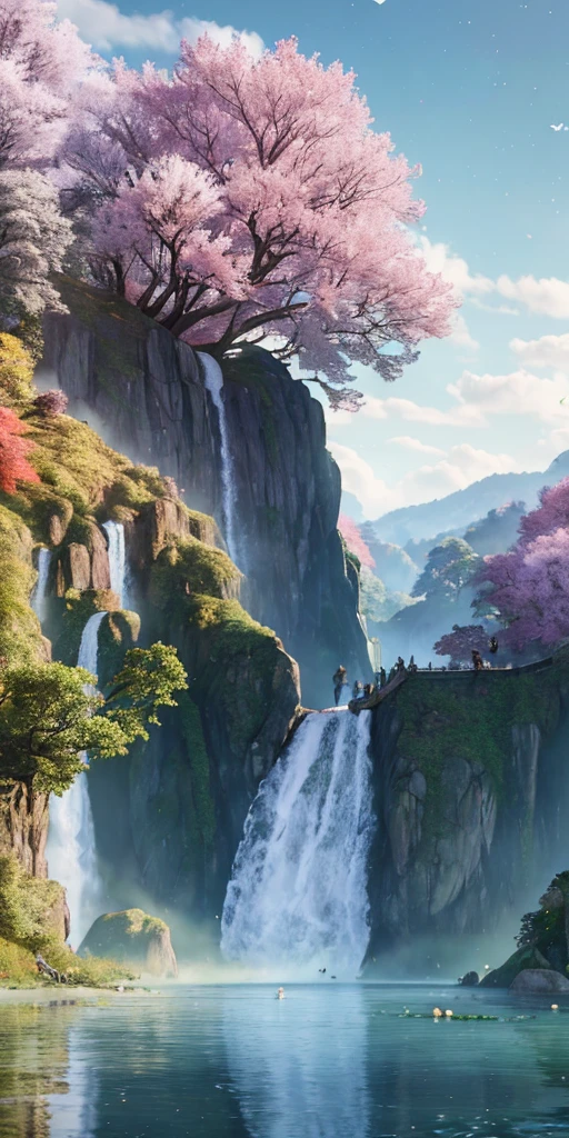 Analog style,ChromaV5,nvinkpunk,(extremely detailed CG unity 8k wallpaper),An image of a majestic river, trees on the sides, tiny waterfall, intense fog ,award winning photography, Chromatic Aberration, Detailed , HDR, Bloom, style by Monet, Pissarro, and Sisley ,trending on ArtStation, trending on CGSociety, art by midjourney