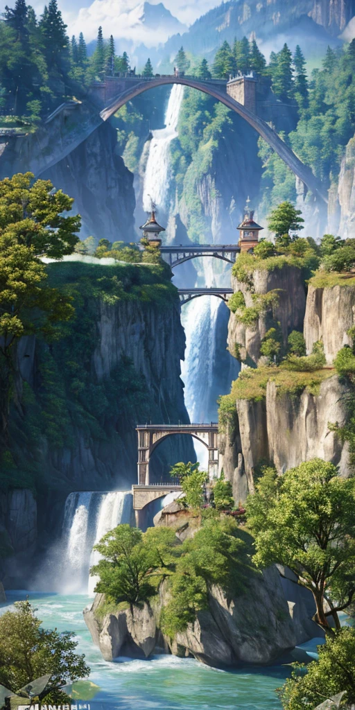 Analog style,ChromaV5,nvinkpunk,(extremely detailed CG unity 8k wallpaper),An image of a majestic river, trees on the sides, tiny waterfall, intense fog ,award winning photography, Chromatic Aberration, Detailed , HDR, Bloom, style by Monet, Pissarro, and Sisley ,trending on ArtStation, trending on CGSociety, art by midjourney