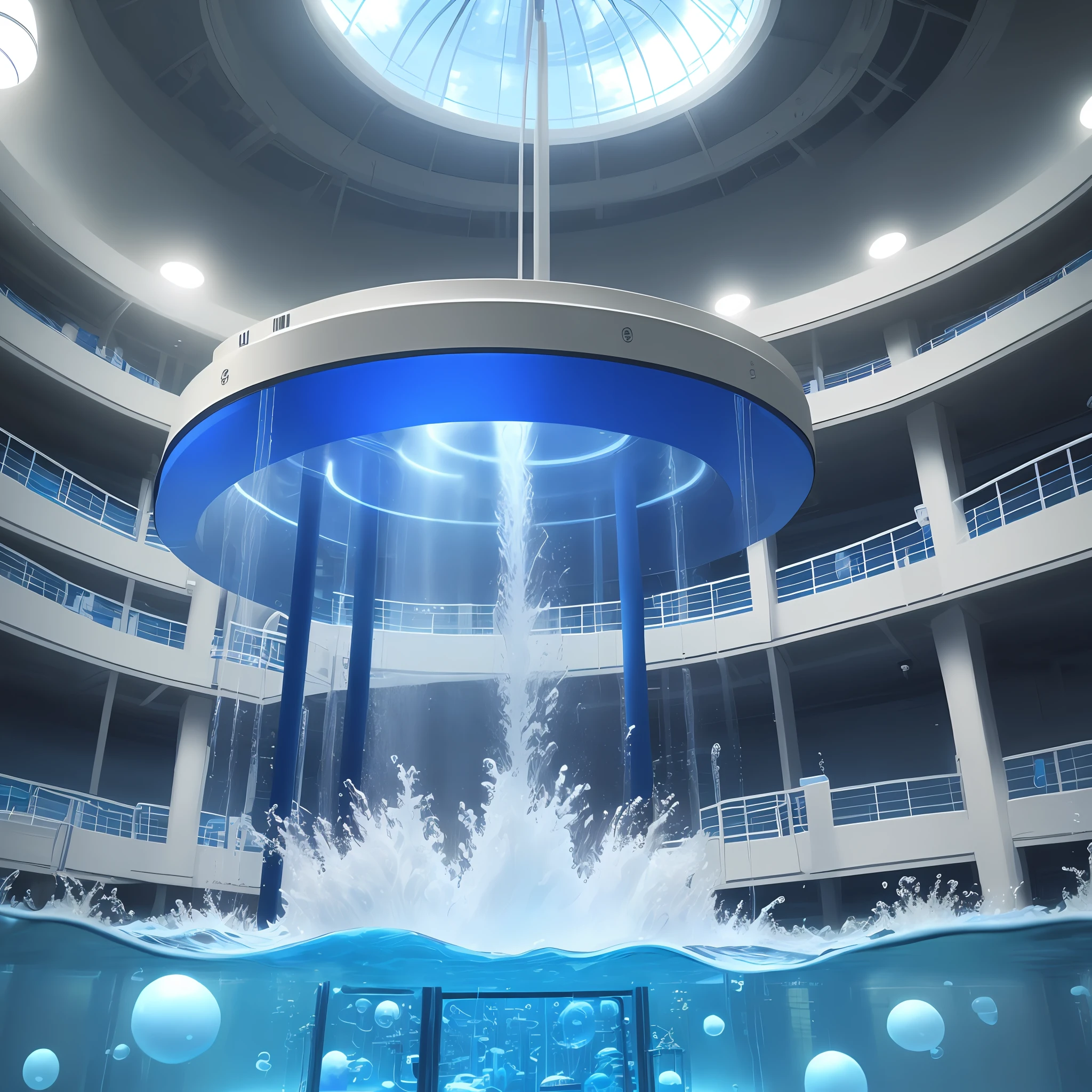Blue Technology Style Water Culture Exhibition Center