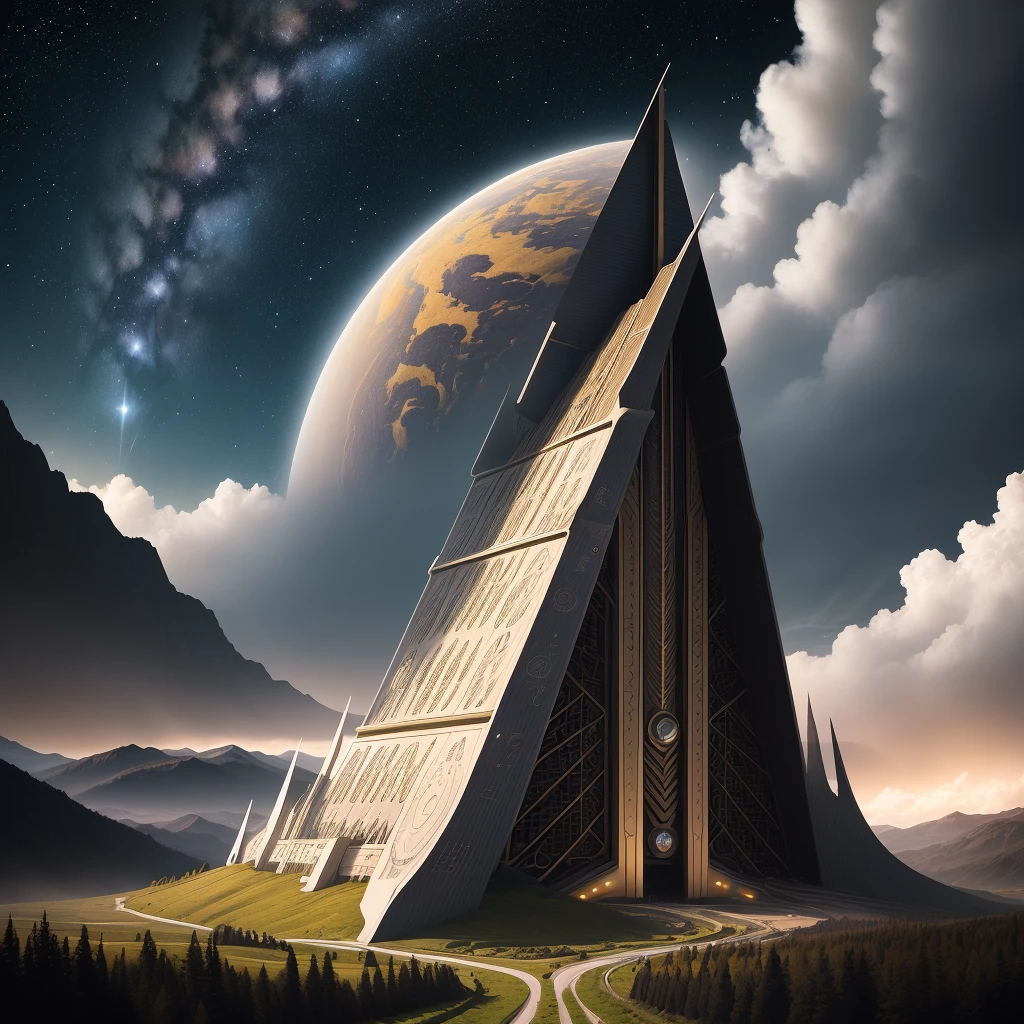 Libra related, landscape, highly detailed, award-winning photography, ahead, art, digital, masterpiece, interstellar universe, sci-fi, tall, majestic