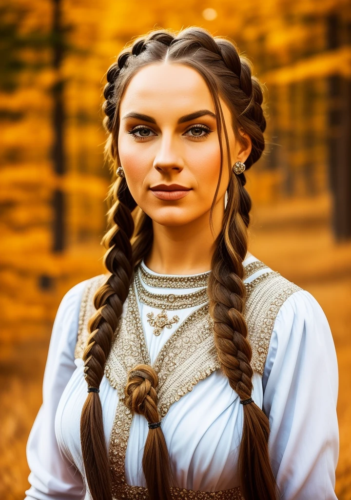 arafed woman with braids and a dress posing for a picture, beautiful nordic woman, beautiful portrait, beautiful portrait image, very beautiful portrait, gorgeous portrait, stunning portrait, european woman photograph, woman with braided brown hair, portrait of nordic girl, beautiful portrait photo, girl of the alps, medieval portrait, traditional beauty, photo of a beautiful woman, gorgeous woman