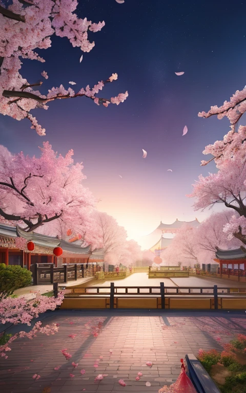 Beijing Illustration of traditional festival architecture in retro Chinese style