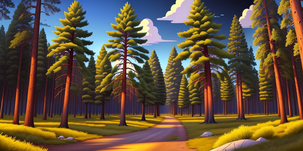 pine forest realistic sky, 12 pack of beer, Cartoon, High quality, super detail, 16k