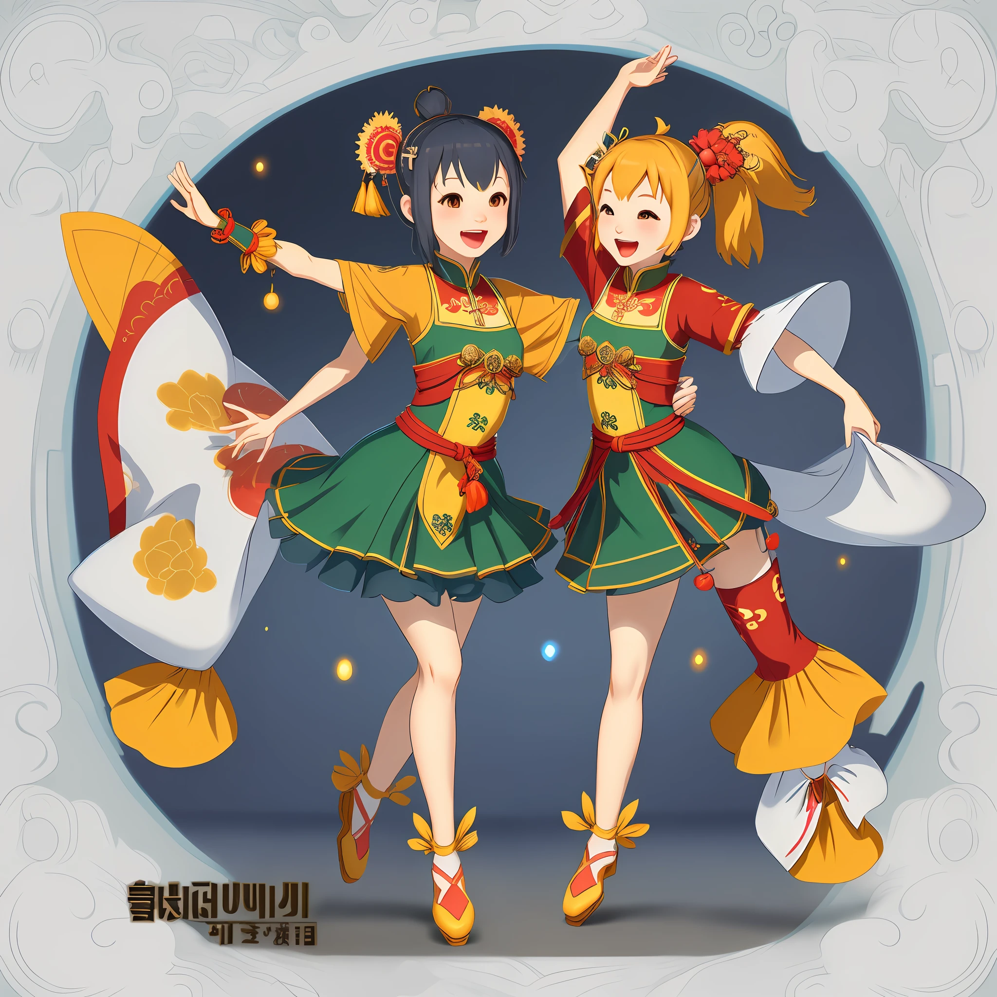 Female Miao costume lively and cheerful personality, relatively thin and small, love dance, full-body animation character modeling design