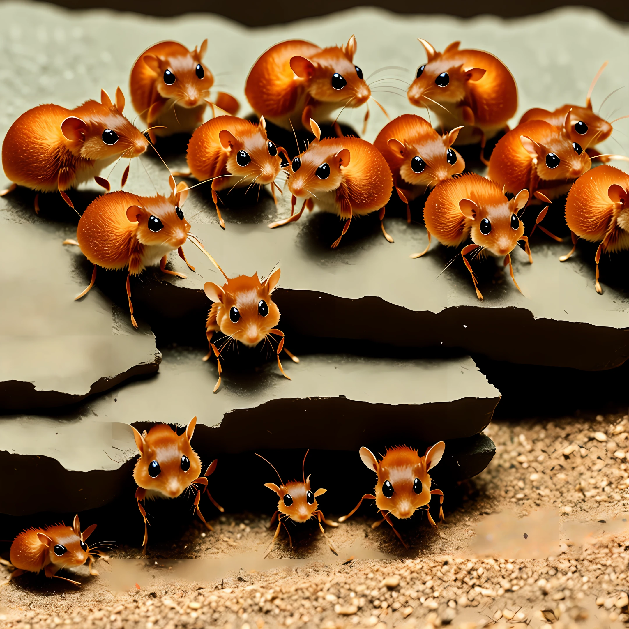An army of Hamster Ants preparing for battle