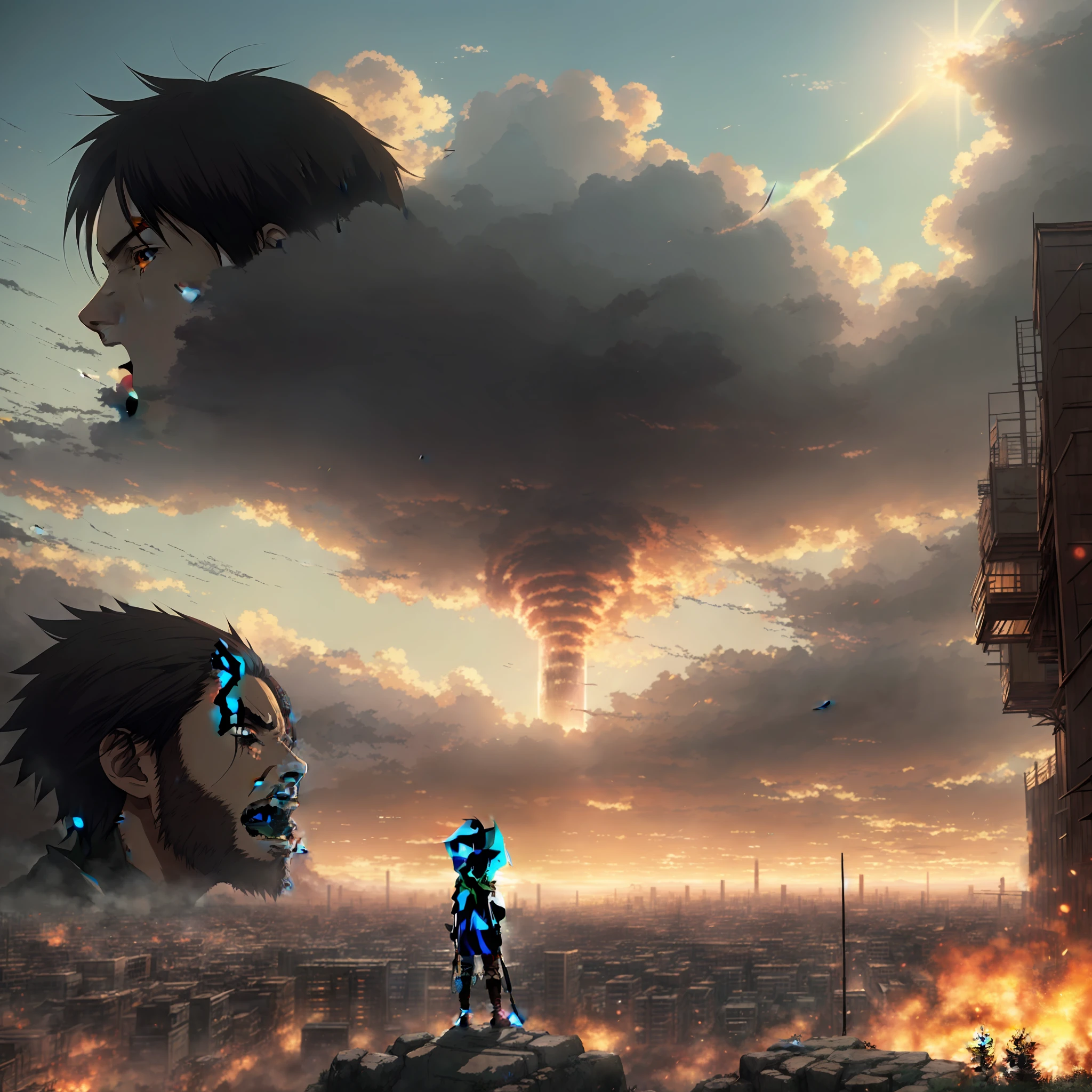 Attack on Titan, angry Giants, dark and gritty, Studio Ghibli, Anime Key Visual, by Makoto Shinkai, Deep Color, Intricate, 8k resolution concept art, Natural Lighting, Beautiful Composition