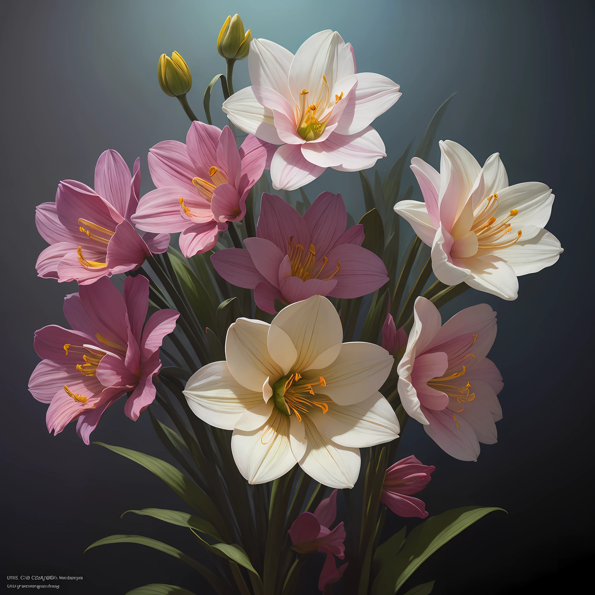 A flower by Casey Weldon, Olga Kvasha, Miho Hirano, hyperdetailed intricately detailed gothic art trending on Artstation triadic colors Unreal Engine 5 detailed matte painting, deep color, fantastical, intricate detail, splash screen, complementary colors, fantasy concept art, 8k resolution, gothic deviantart masterpiece, (dark shot:0.9), art by greg rutkowski and artgerm, soft cinematic light, adobe lightroom, photolab, hdr, intricate, highly detailed, narcissus