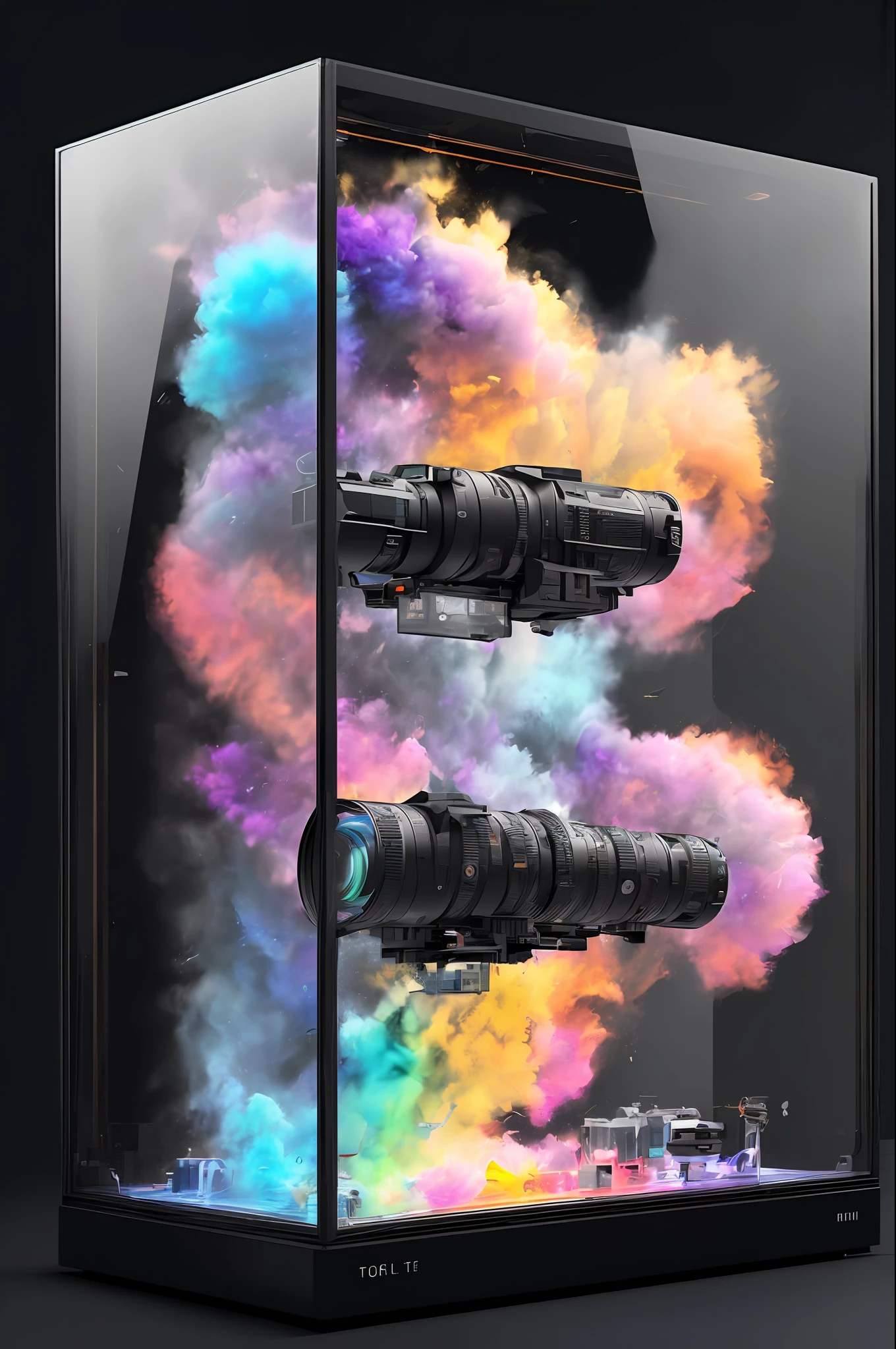 (((Vibrant, photo-realistic, sharp focus, and dramatic))), knollingcase, black dog, 8k ultra high-definition.