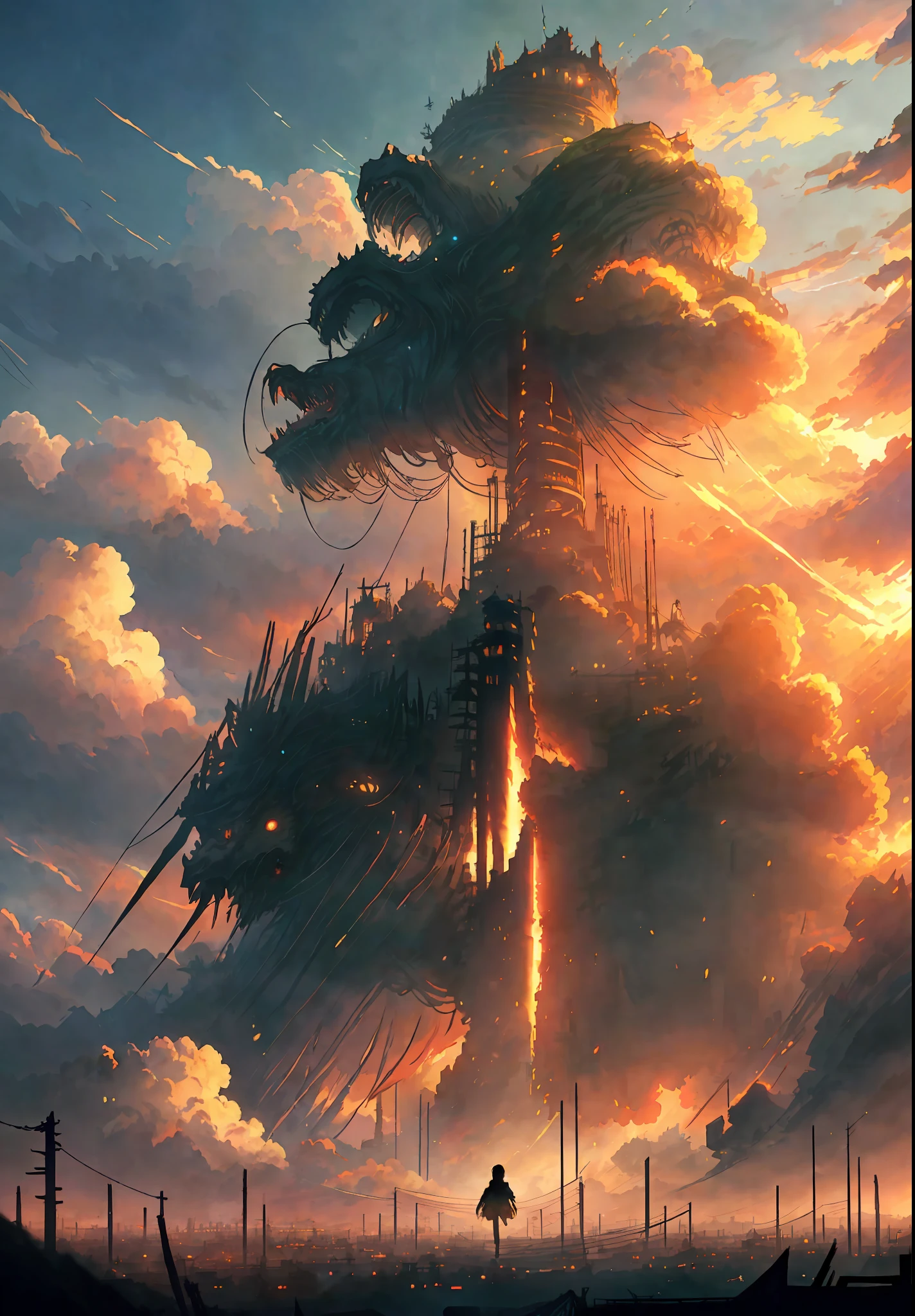 Attack on Titan, angry Giants, dark and gritty, Studio Ghibli, Anime Key Visual, by Makoto Shinkai, Deep Color, Intricate, 8k resolution concept art, Natural Lighting, Beautiful Composition