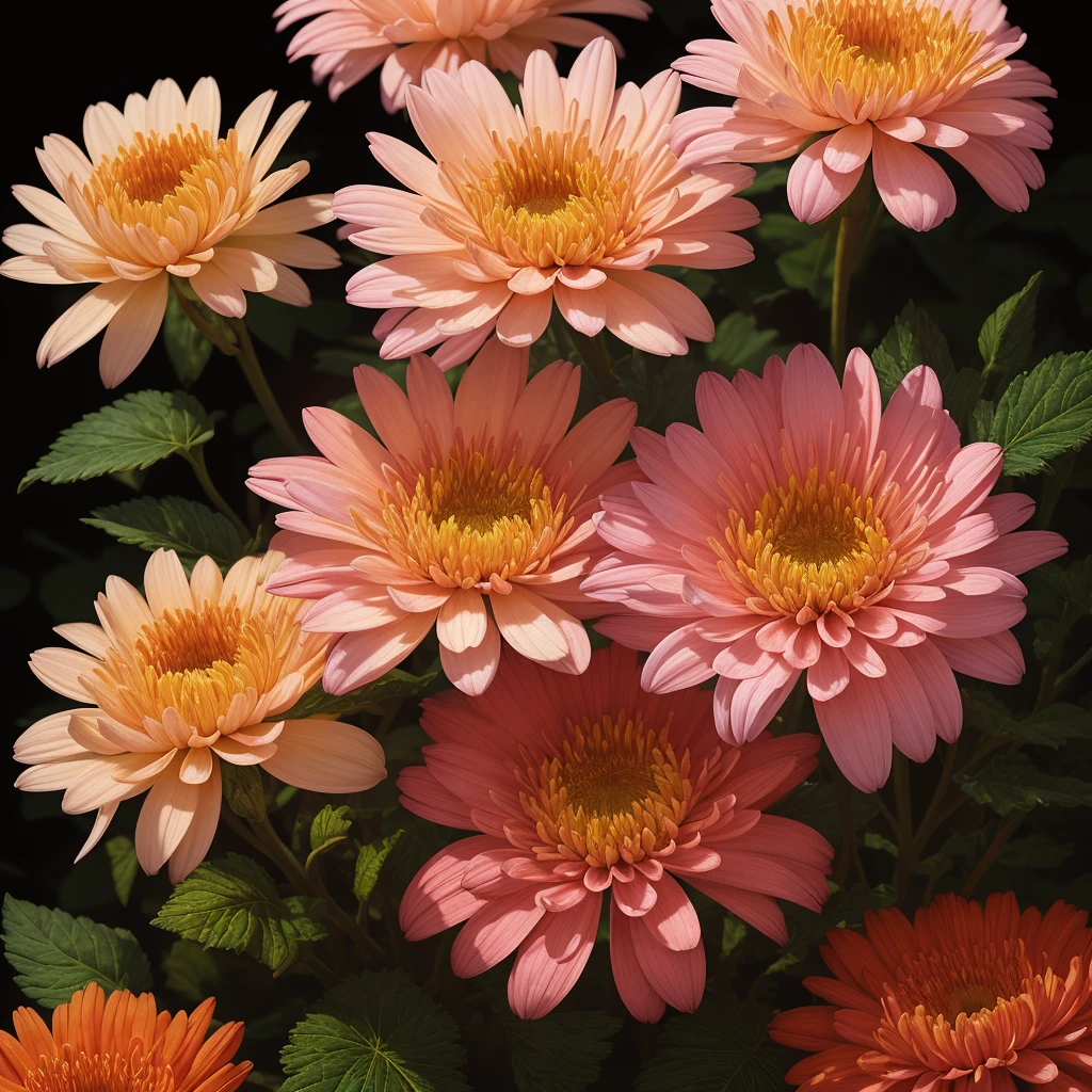 A flower by Casey Weldon, Olga Kvasha, Miho Hirano, hyperdetailed intricately detailed gothic art trending on Artstation triadic colors Unreal Engine 5 detailed matte painting, deep color, fantastical, intricate detail, splash screen, complementary colors, fantasy concept art, 8k resolution, gothic deviantart masterpiece, (dark shot:0.9), art by greg rutkowski and artgerm, soft cinematic light, adobe lightroom, photolab, hdr, intricate, highly detailed, chrysanthemum