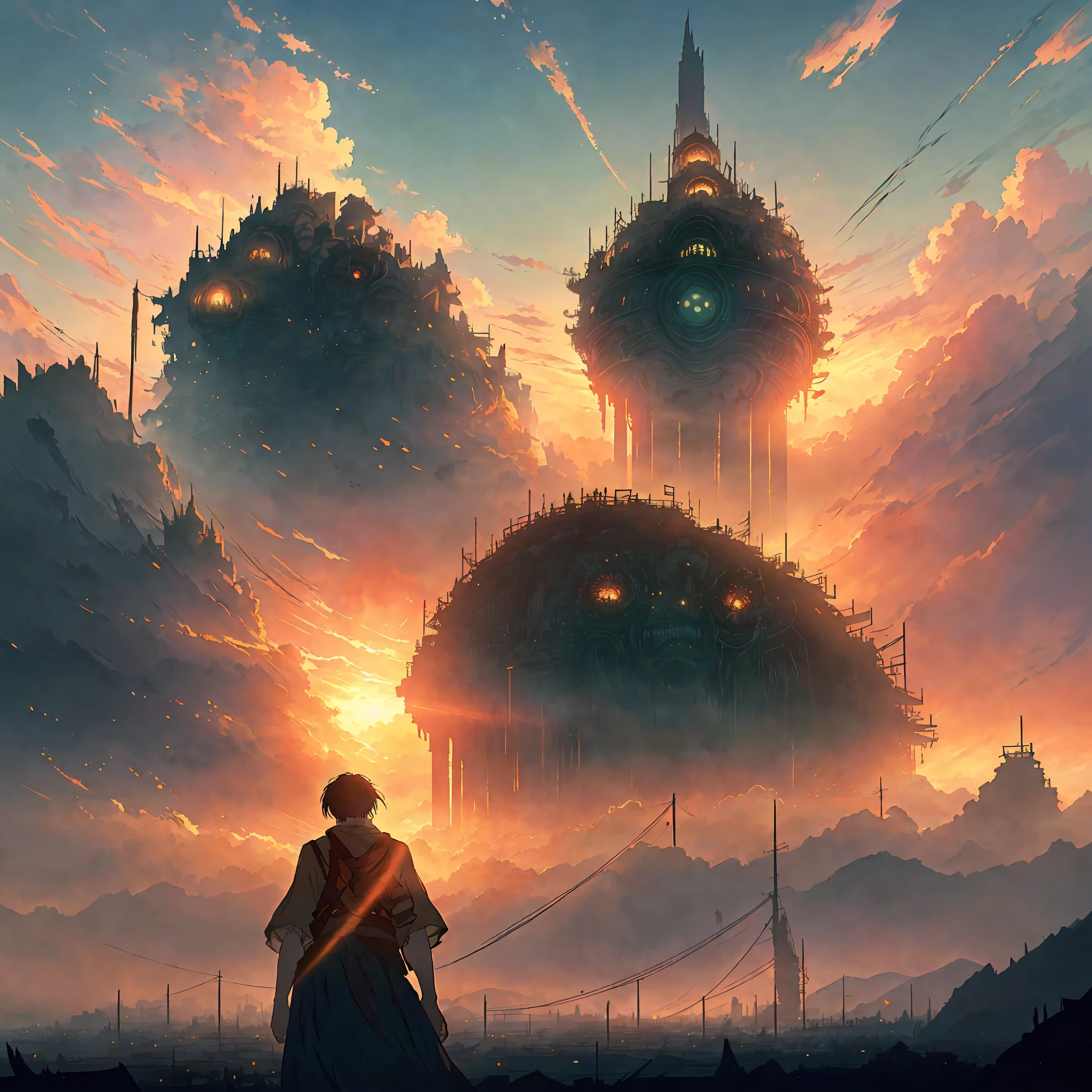 Attack on Titan, angry Giants, dark and gritty, Studio Ghibli, Anime Key Visual, by Makoto Shinkai, Deep Color, Intricate, 8k resolution concept art, Natural Lighting, Beautiful Composition