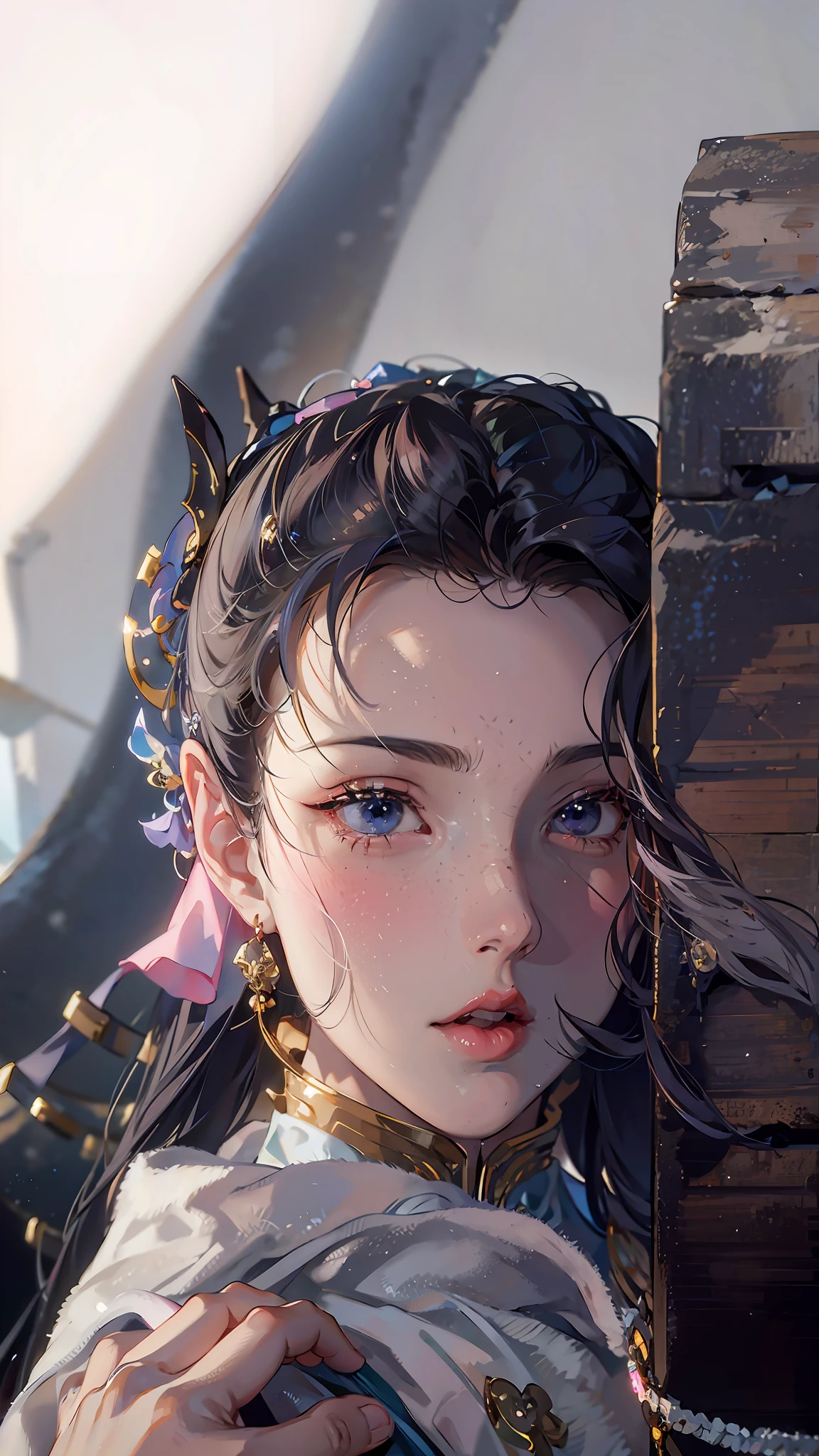 (Girls: 1.1), Black Eyes, Masterpiece, Best Quality, Anime, merge, colorful, vibrant colors, illustration, artstyle, fantasy, realistic, animation, (photo_\(medium):1.0), smooth, sharp focus