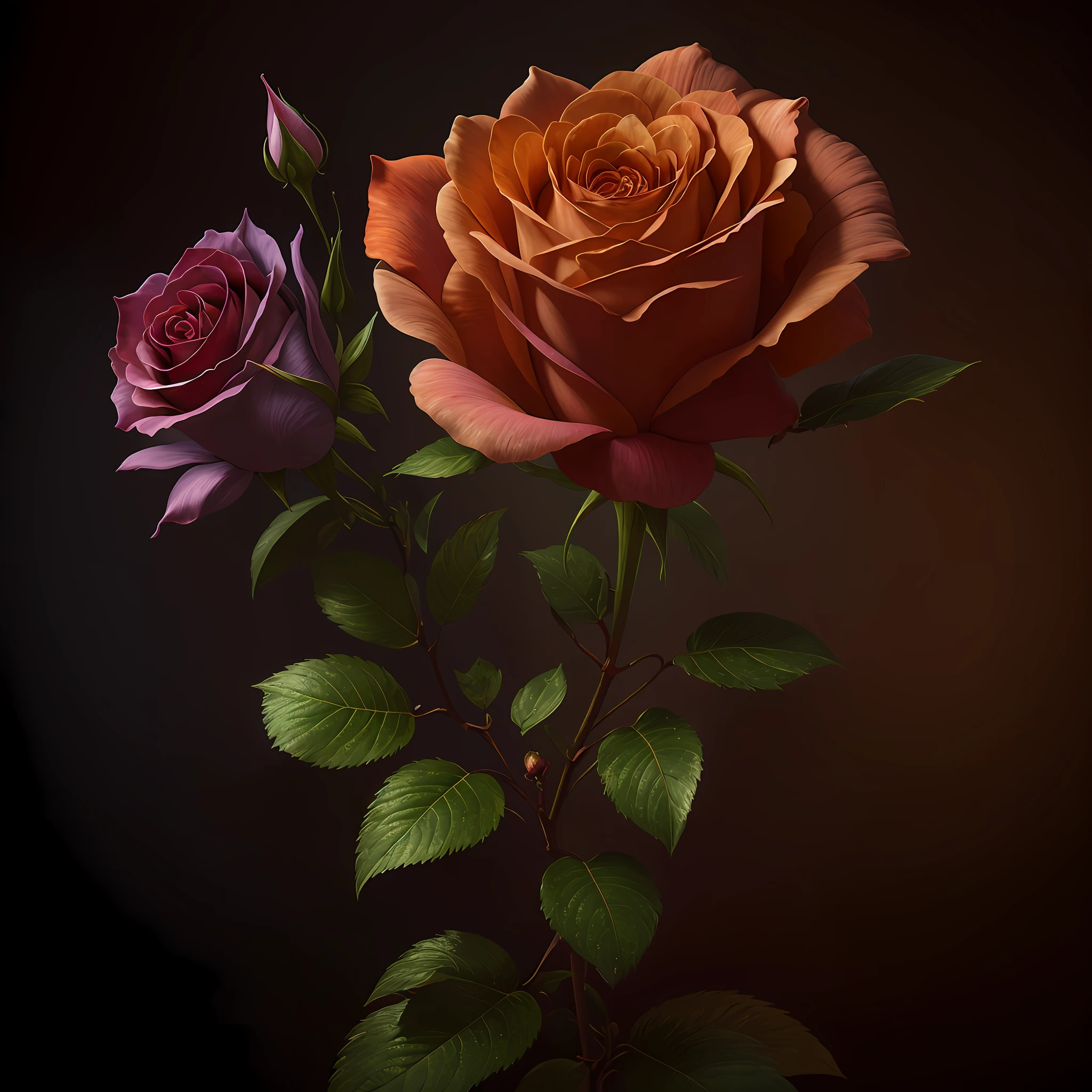 A flower by Casey Weldon, Olga Kvasha, Miho Hirano, hyperdetailed intricately detailed gothic art trending on Artstation triadic colors Unreal Engine 5 detailed matte painting, deep color, fantastical, intricate detail, splash screen, complementary colors, fantasy concept art, 8k resolution, gothic deviantart masterpiece, (dark shot:0.9), art by greg rutkowski and artgerm, soft cinematic light, adobe lightroom, photolab, hdr, intricate, highly detailed, rose